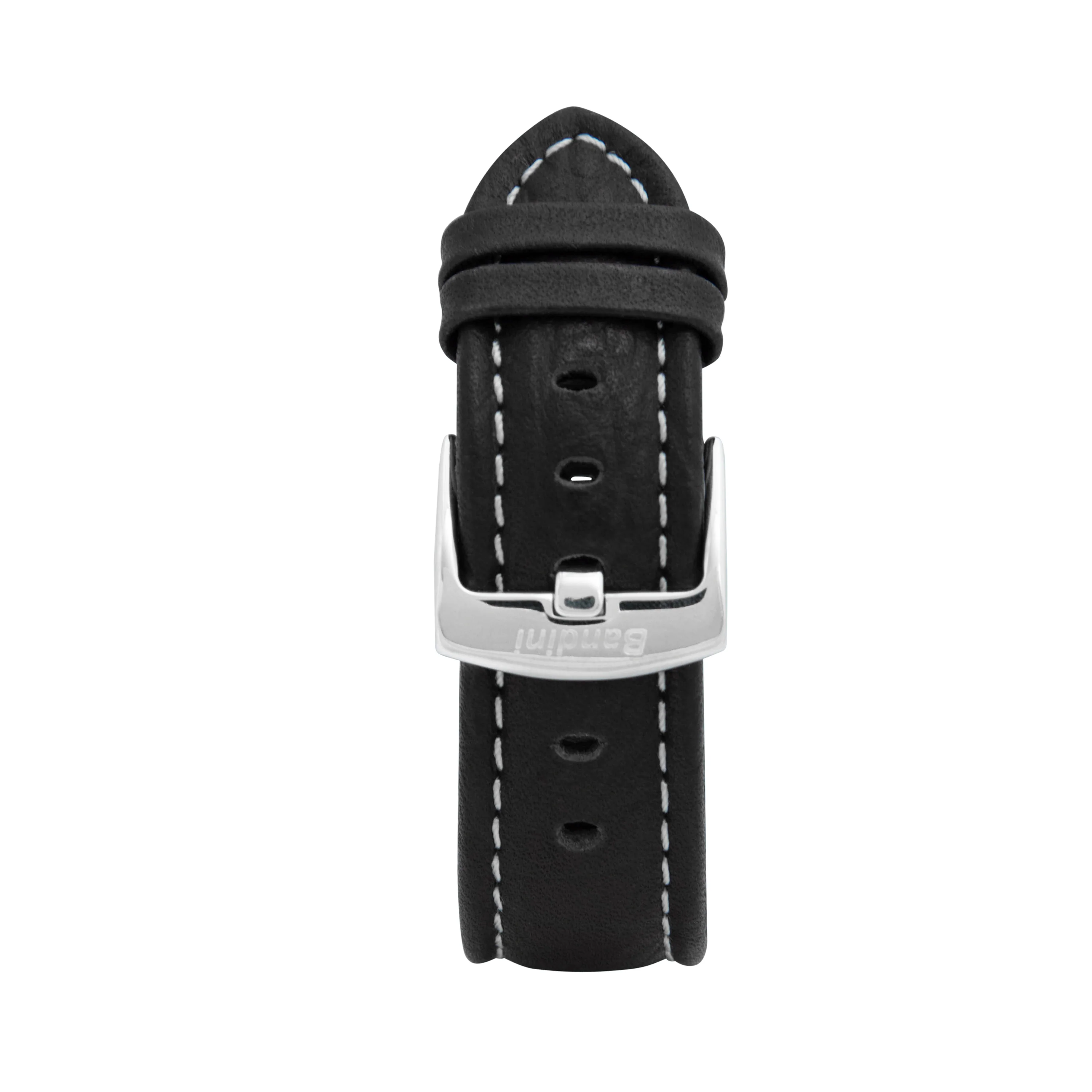 Classic Leather Buffalo Pattern Band with Stitch for Apple Watch Series 8/7/6/5/4/3/2/1/SE Black (38mm | 40mm | 41mm) |  Dial - Image 3