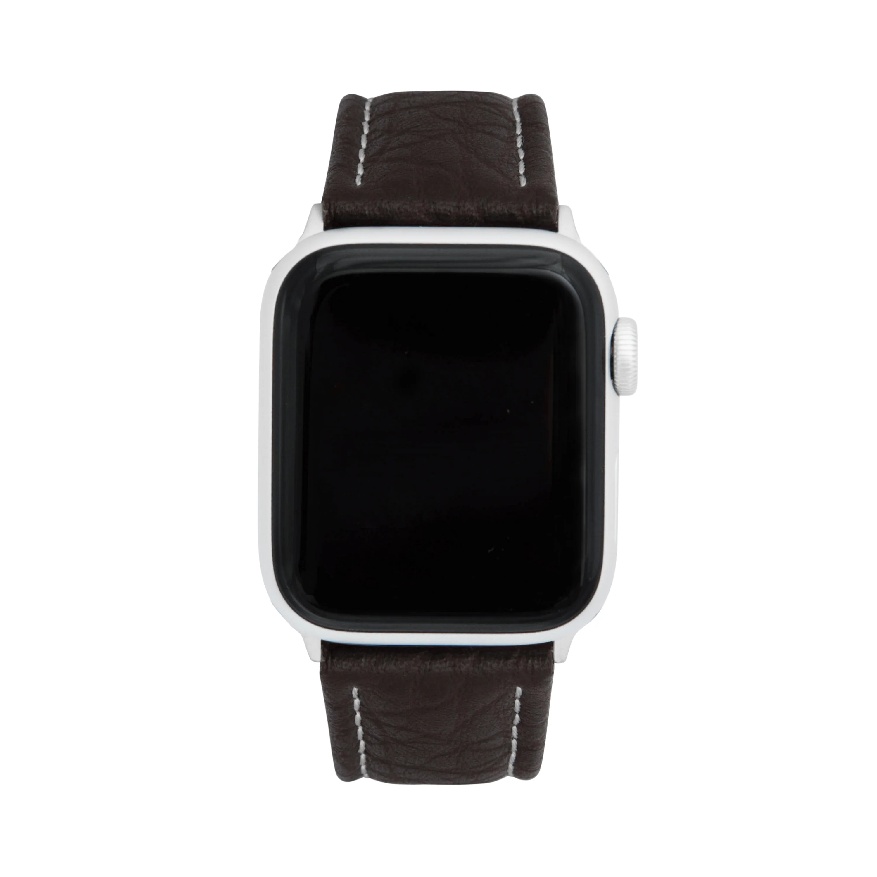 Classic Leather Buffalo Pattern Band with Stitch for Apple Watch Ultra & Series 8/7/6/5/4/3/2/1/SE Brown (42mm | 44mm | 45mm | 49mm) |  Dial - Image 2
