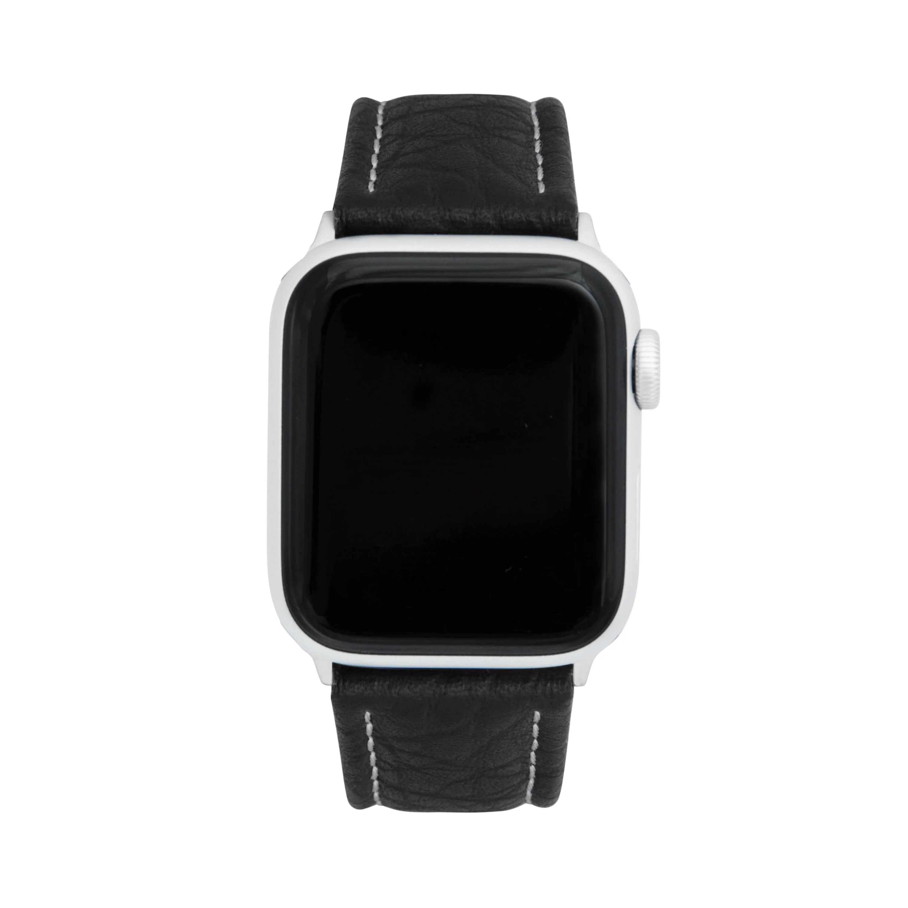 Classic Leather Buffalo Pattern Band with Stitch for Apple Watch Ultra & Series 8/7/6/5/4/3/2/1/SE Black (42mm | 44mm | 45mm | 49mm) | Dial - Image 2