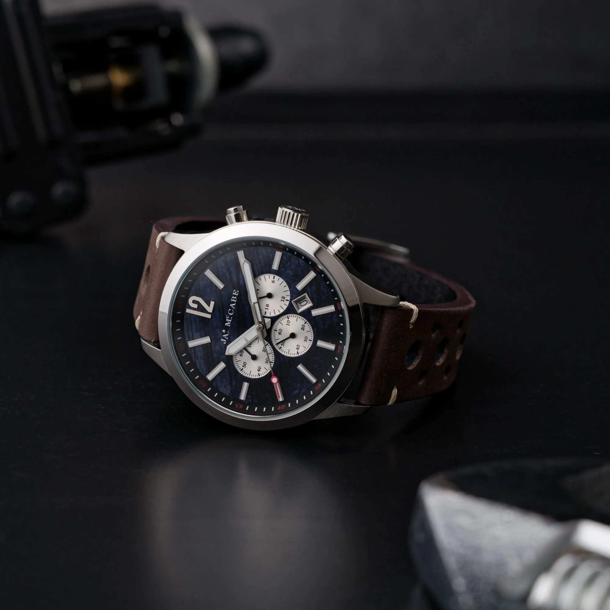 Colcham Chronograph Black / Leather | Black Dial - Image 2