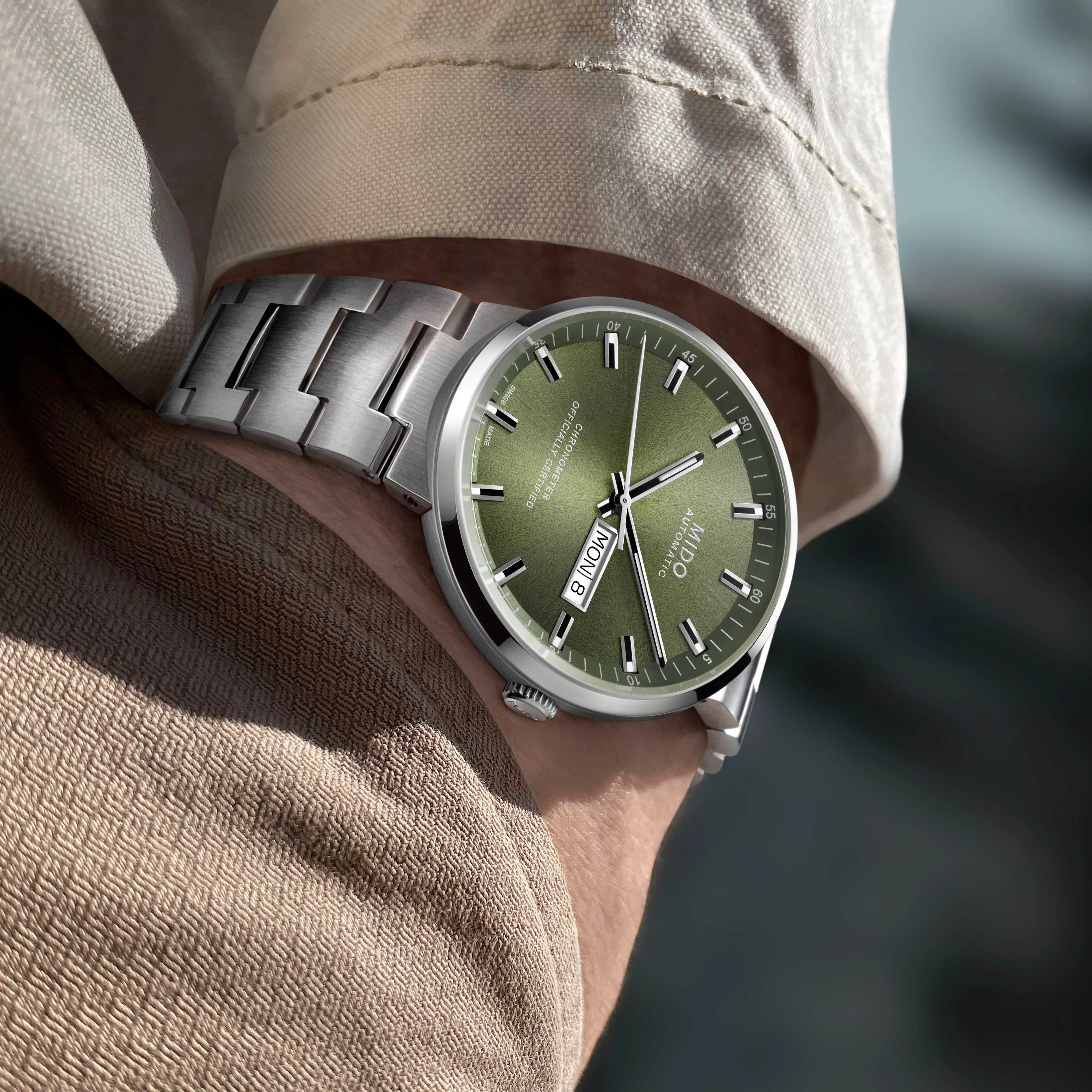 COMMANDER ICNE Silver/SS | Green Dial - Image 4