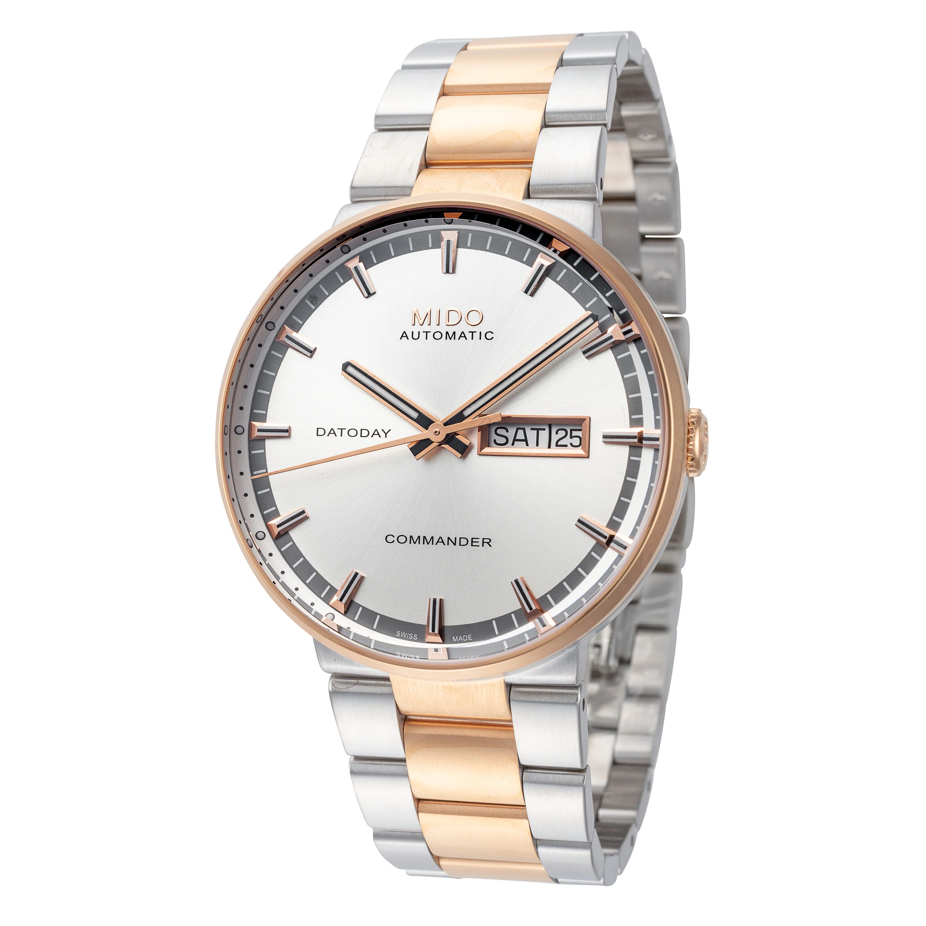 Commander II 40mm / Silver / Silver and Rose Gold | Silver Dial