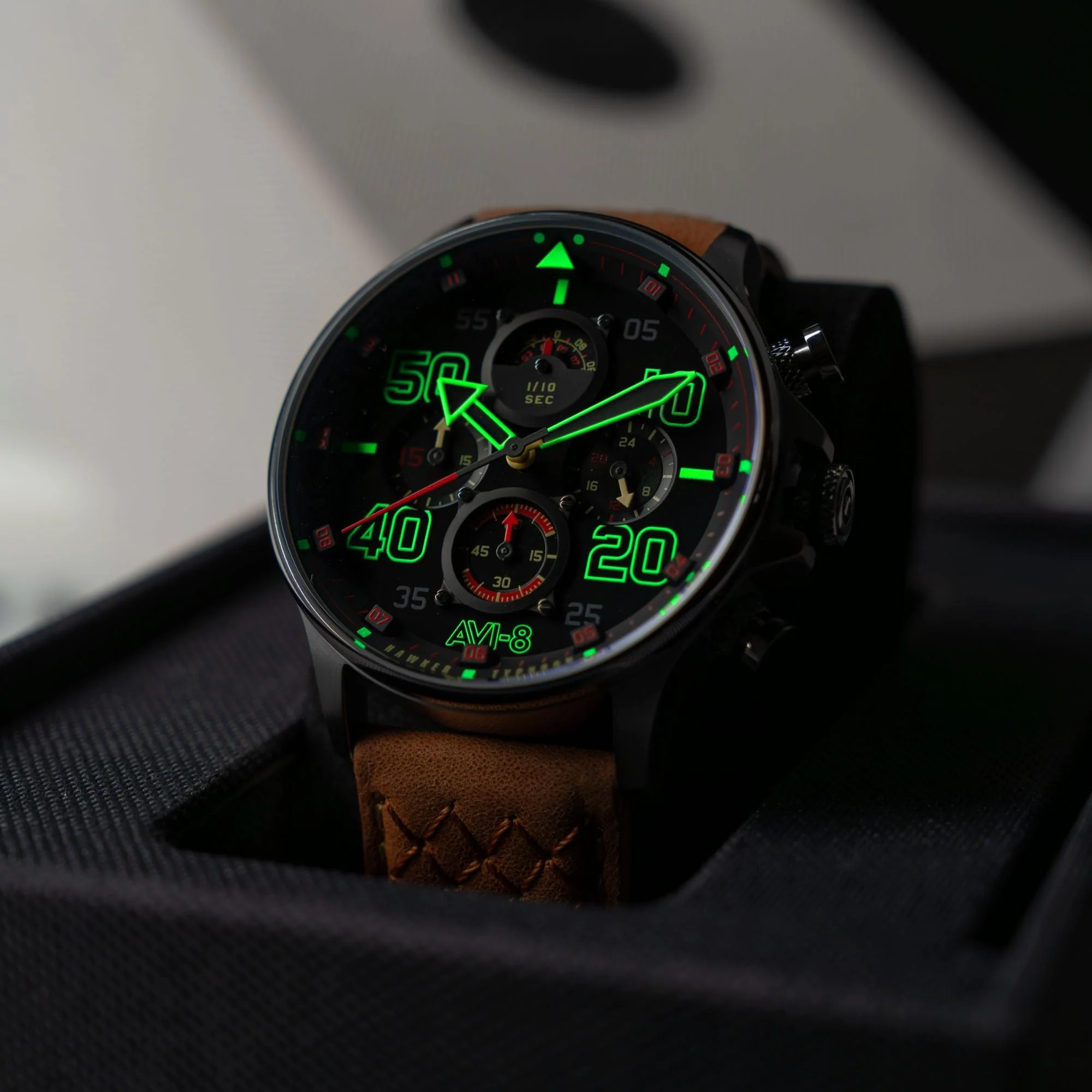 Coningham Chronograph Black / Leather Black Dial - Image 2