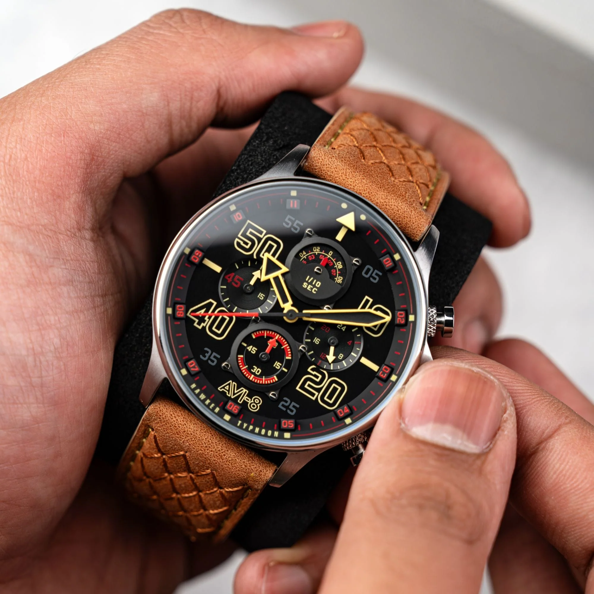 Coningham Chronograph Black / Leather Black Dial - Image 4