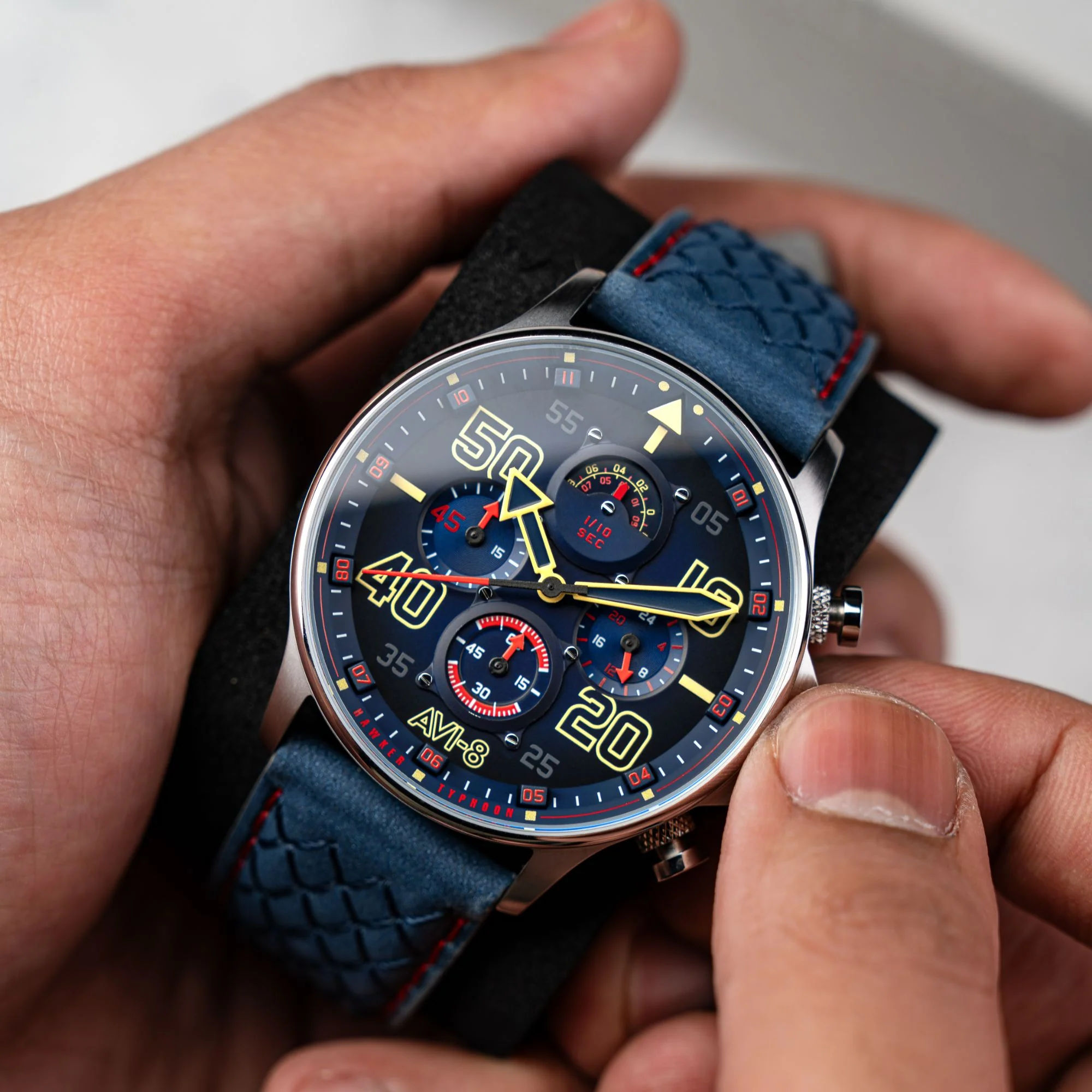 Coningham Chronograph Blue / Leather Blue Dial - Image 3