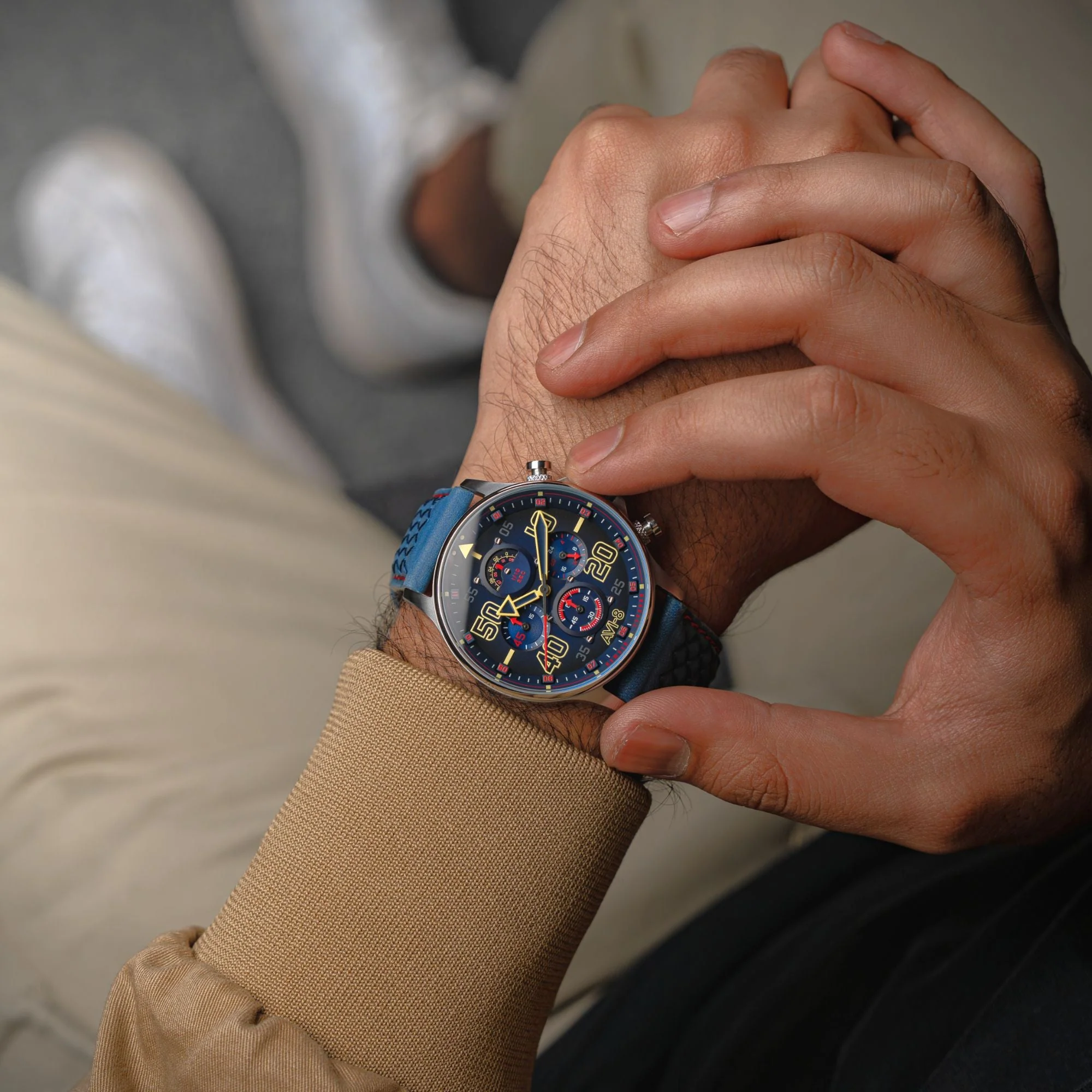 Coningham Chronograph Blue / Leather Blue Dial - Image 4