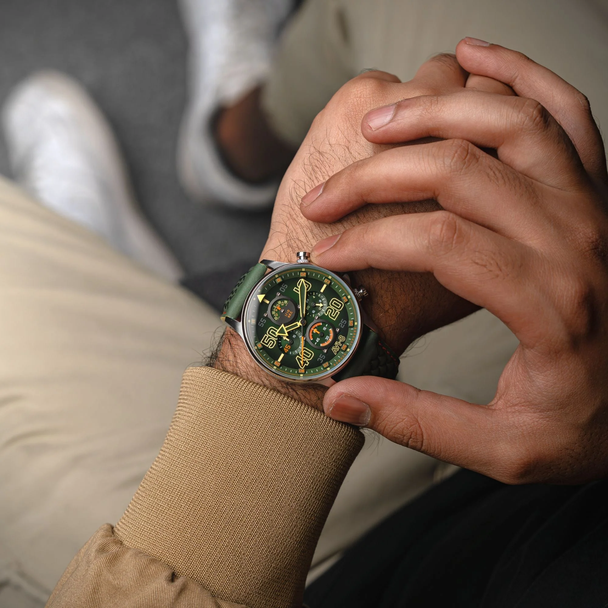 Coningham Chronograph Green / Leather Green Dial - Image 4