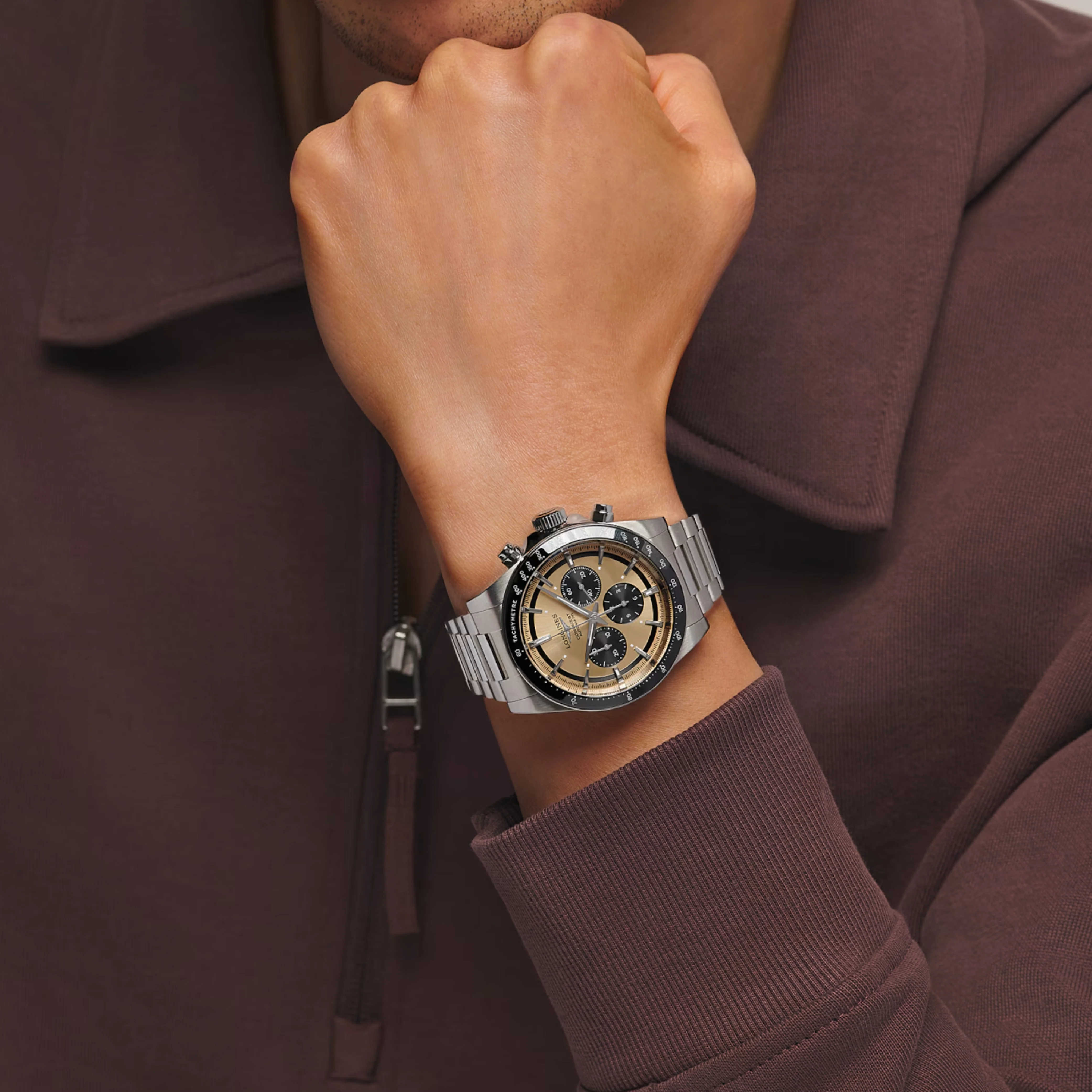 Conquest Chronograph Gold / Stainless Steel | Gold Dial - Image 4