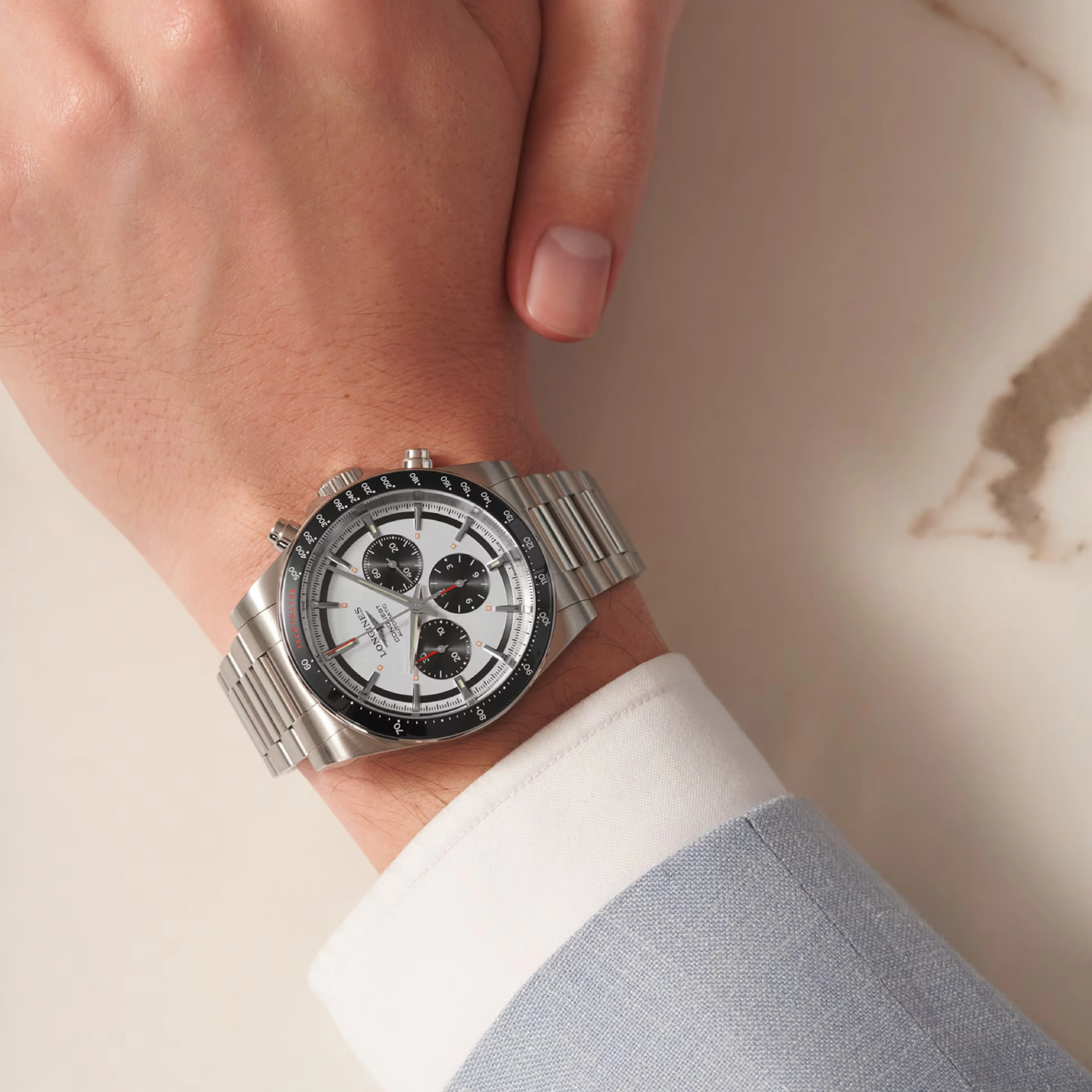 Conquest Chronograph Silver / Stainless Steel | Silver Dial - Image 4