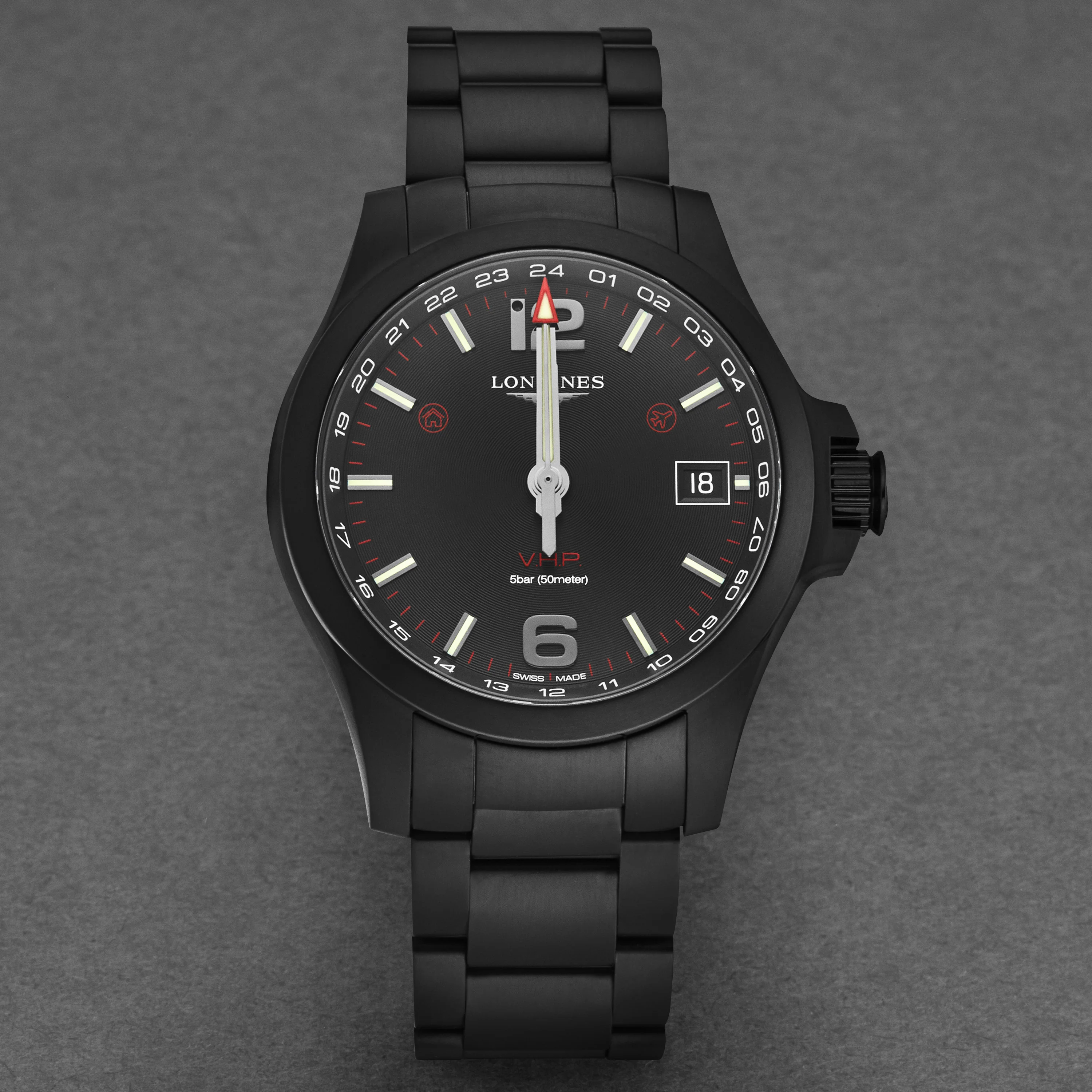 Conquest V.H.P. L37182566 / Black | Black Dial - Image 4
