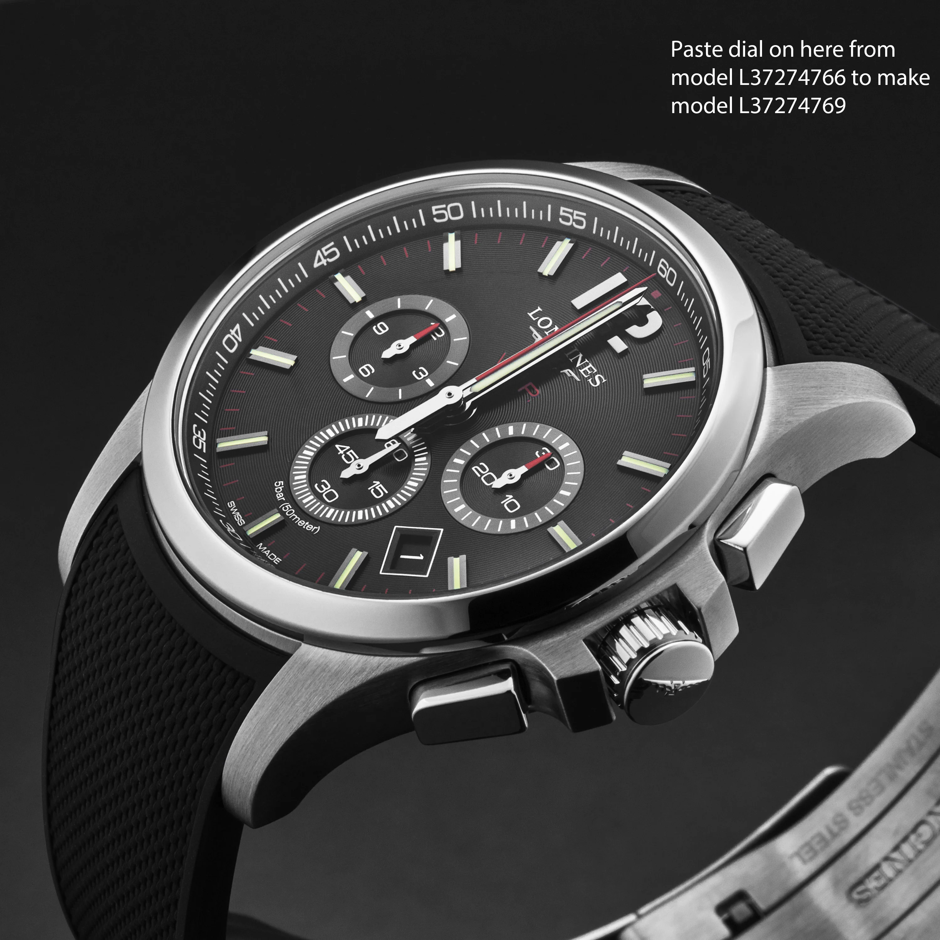Conquest V.H.P. L37274569 / Black | Black Dial - Image 3