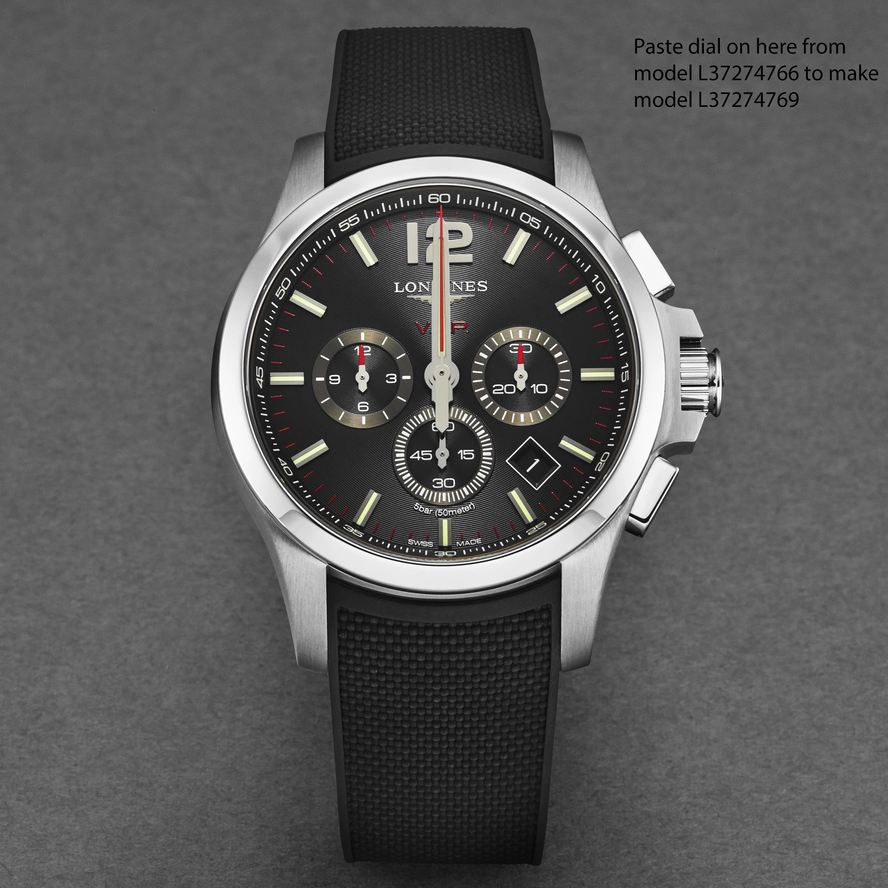 Conquest V.H.P. L37274569 / Black | Black Dial - Image 5