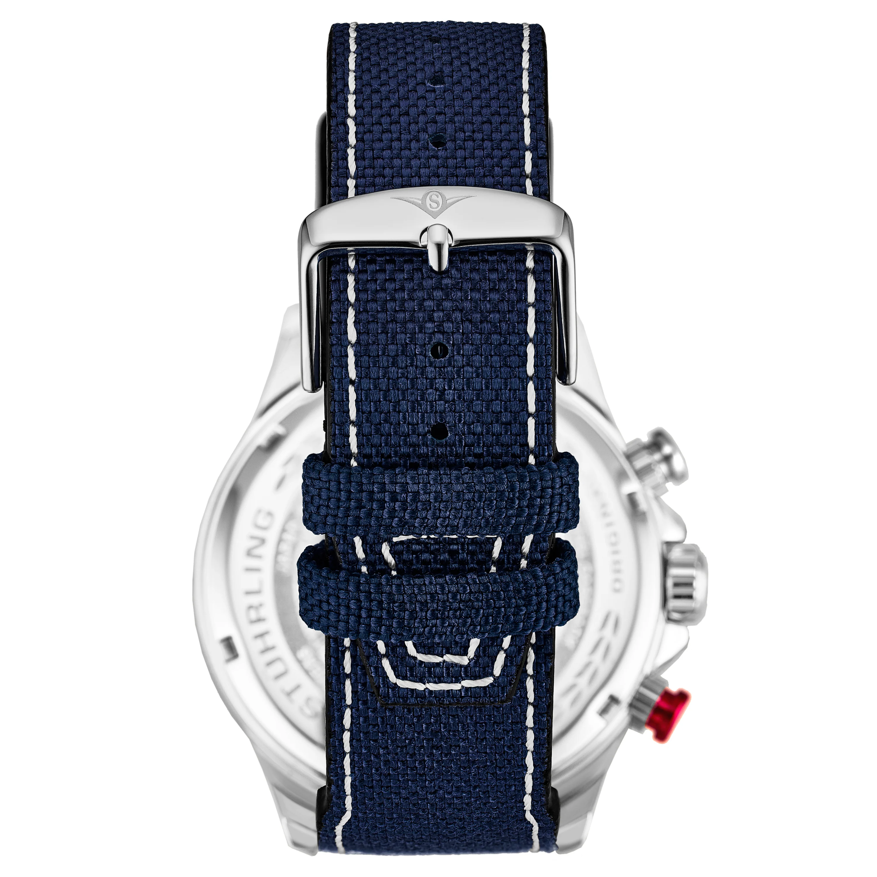 Cordura Quartz 45mm Aviator Blue/Leather | Blue Dial - Image 2
