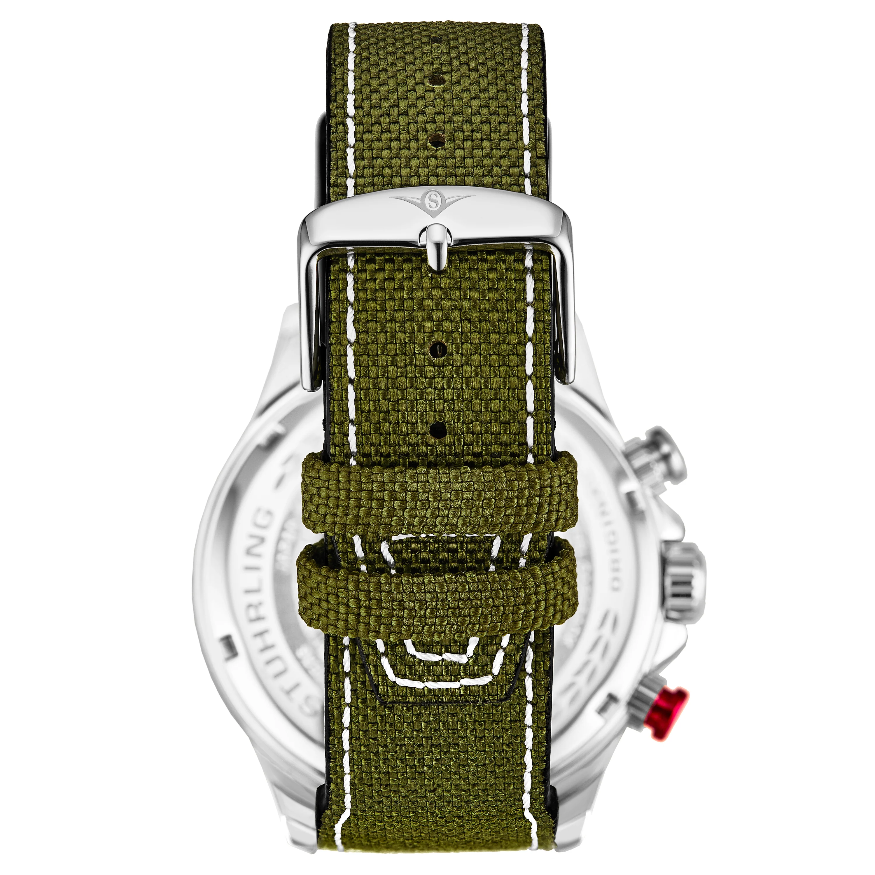 Cordura Quartz 45mm Aviator Green/Leather | Green Dial - Image 2