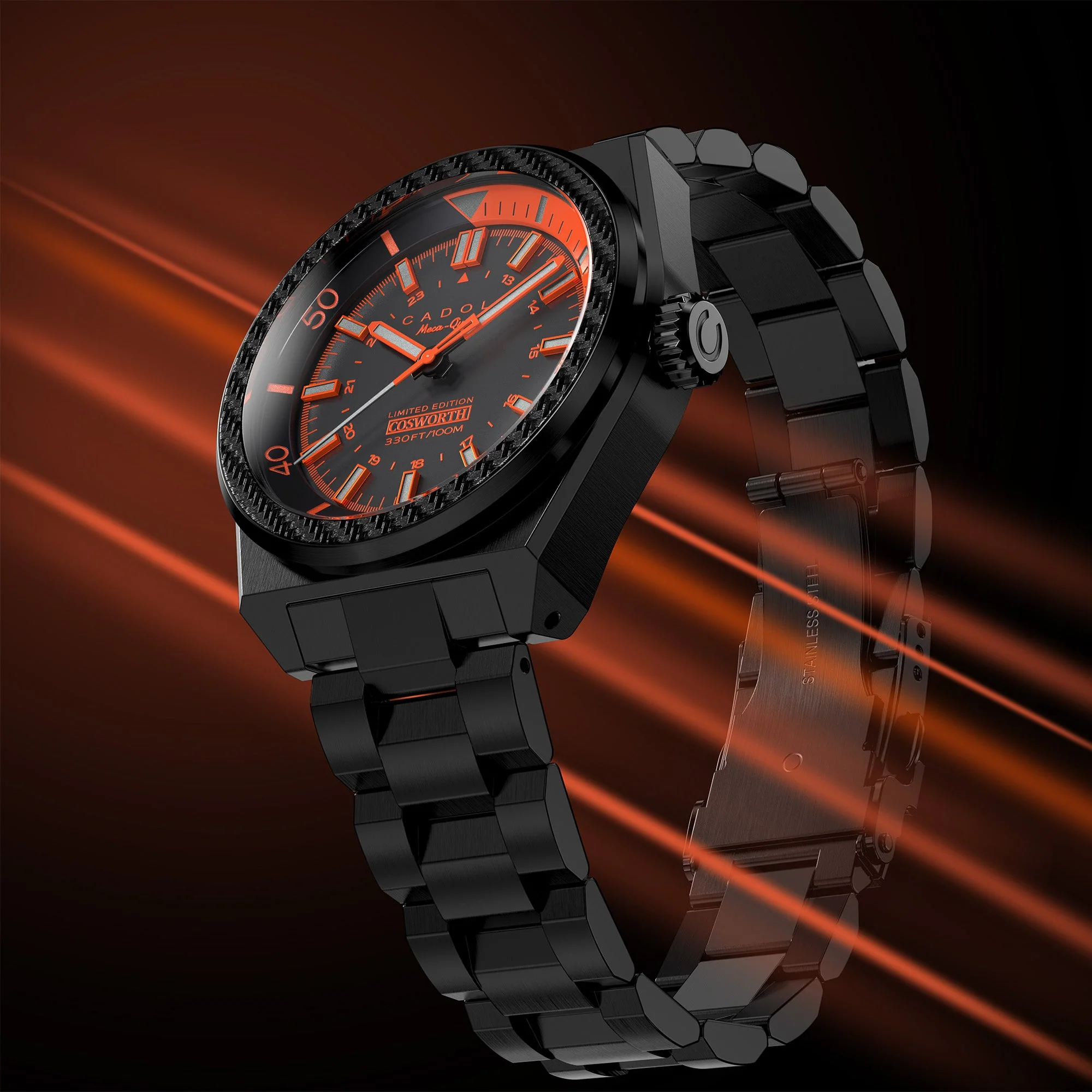 COSWORTH COSTIN MECA-QUARTZ LIMITED EDITION BLACK / STAINLESS STEEL | Black Dial - Image 4