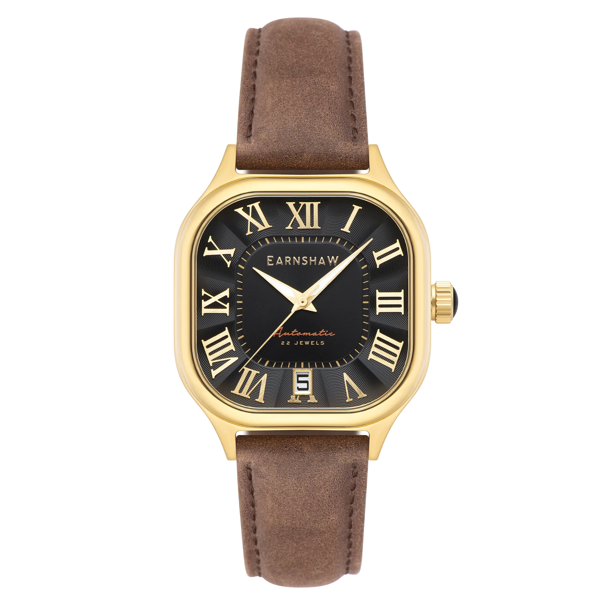 Coussin Automatic Black / Brown Genuine Leather | Black Dial