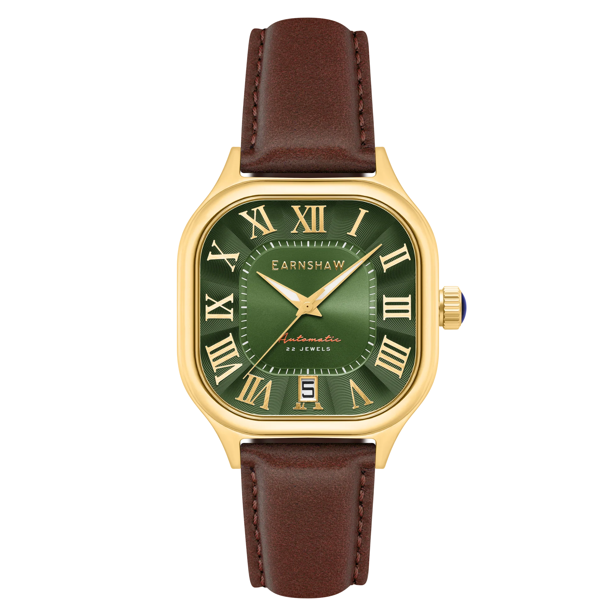 Coussin Automatic Green / Brown Genuine Leather | Green Dial