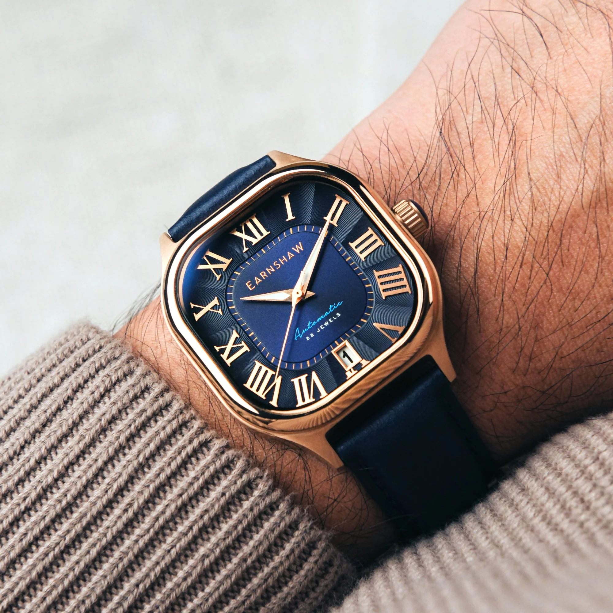 Coussin Automatic Rose Gold / Blue Genuine Leather | Blue Dial - Image 2