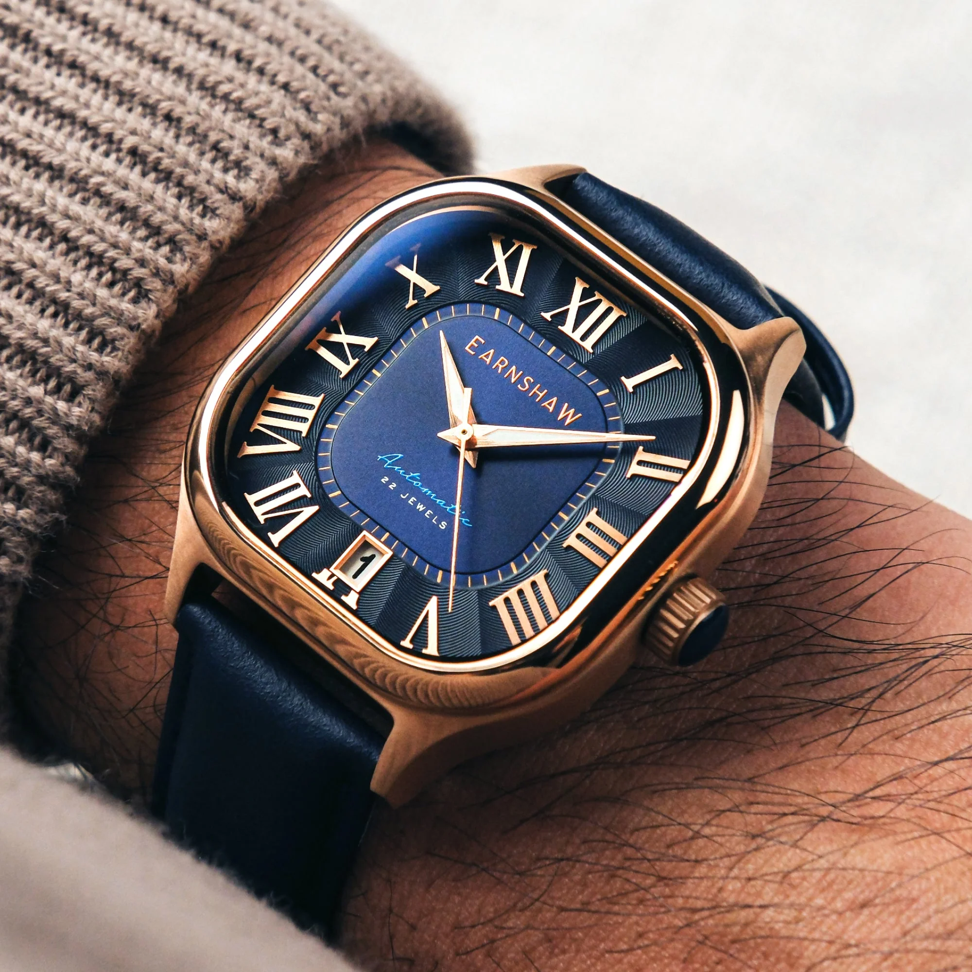 Coussin Automatic Rose Gold / Blue Genuine Leather | Blue Dial - Image 3