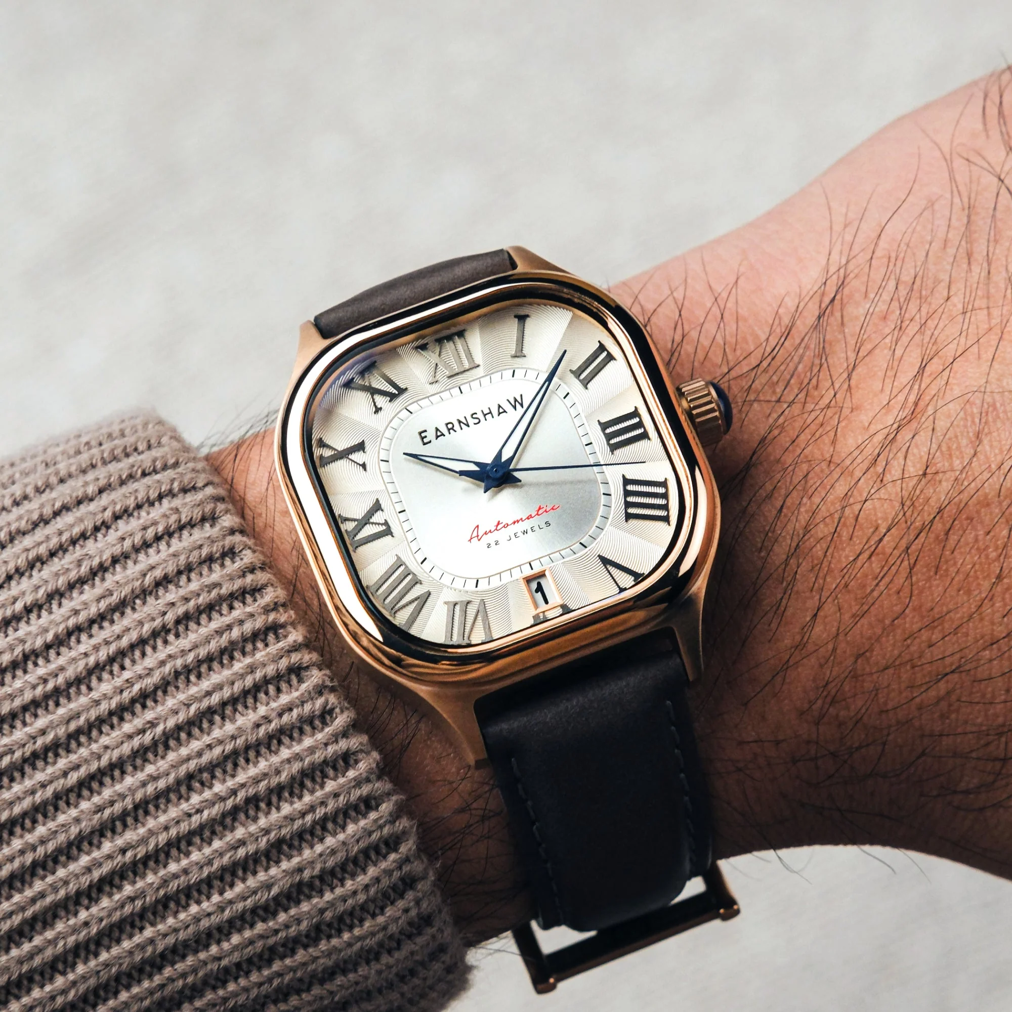 Coussin Automatic White / Grey Genuine Leather | White Dial - Image 2