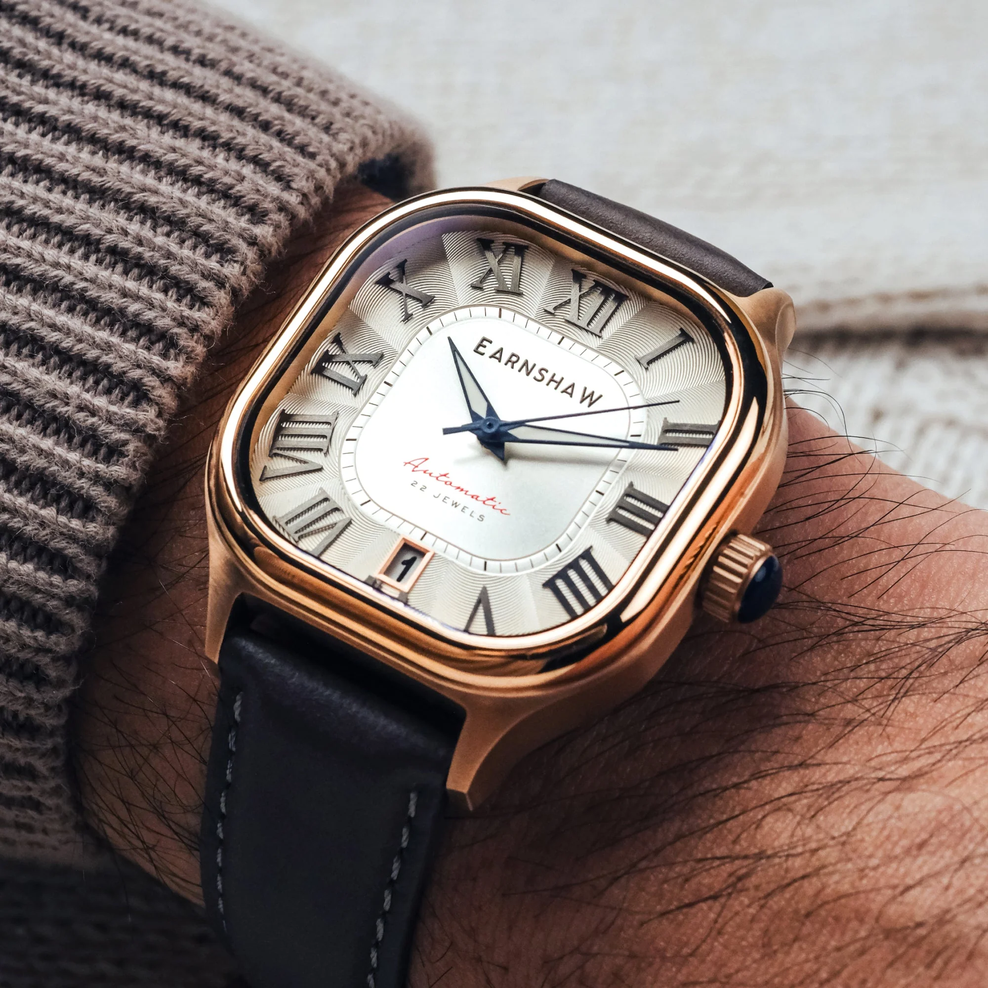 Coussin Automatic White / Grey Genuine Leather | White Dial - Image 3