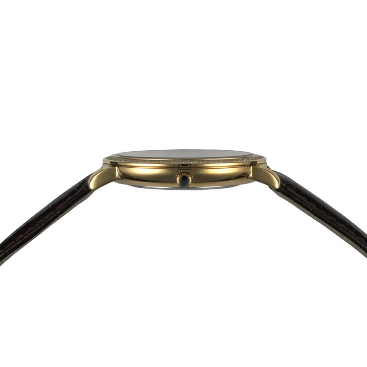 Covington Series brown band/gold white | White Dial - Image 2