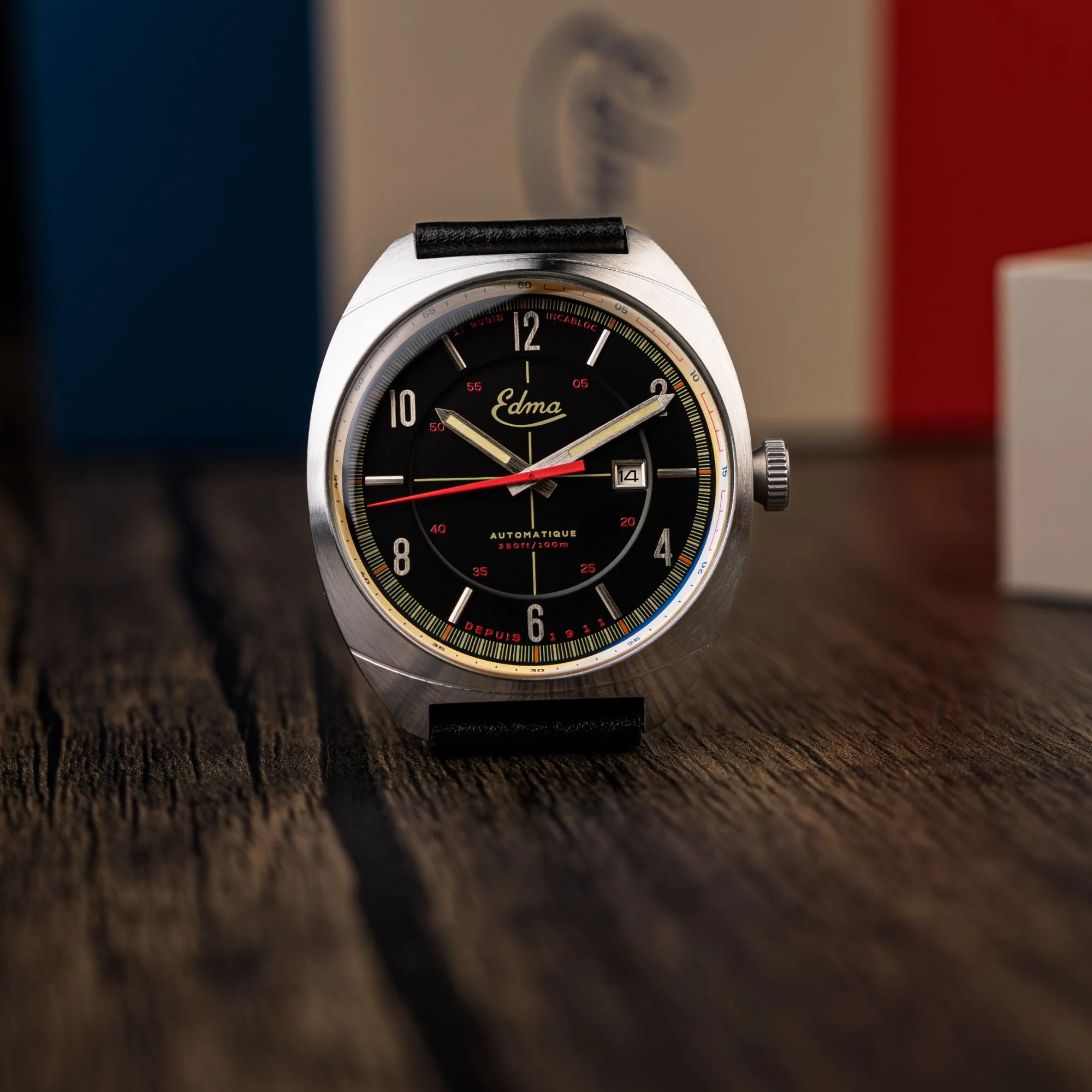 Crissier Automatic Black / Black Leather | Black Dial - Image 3