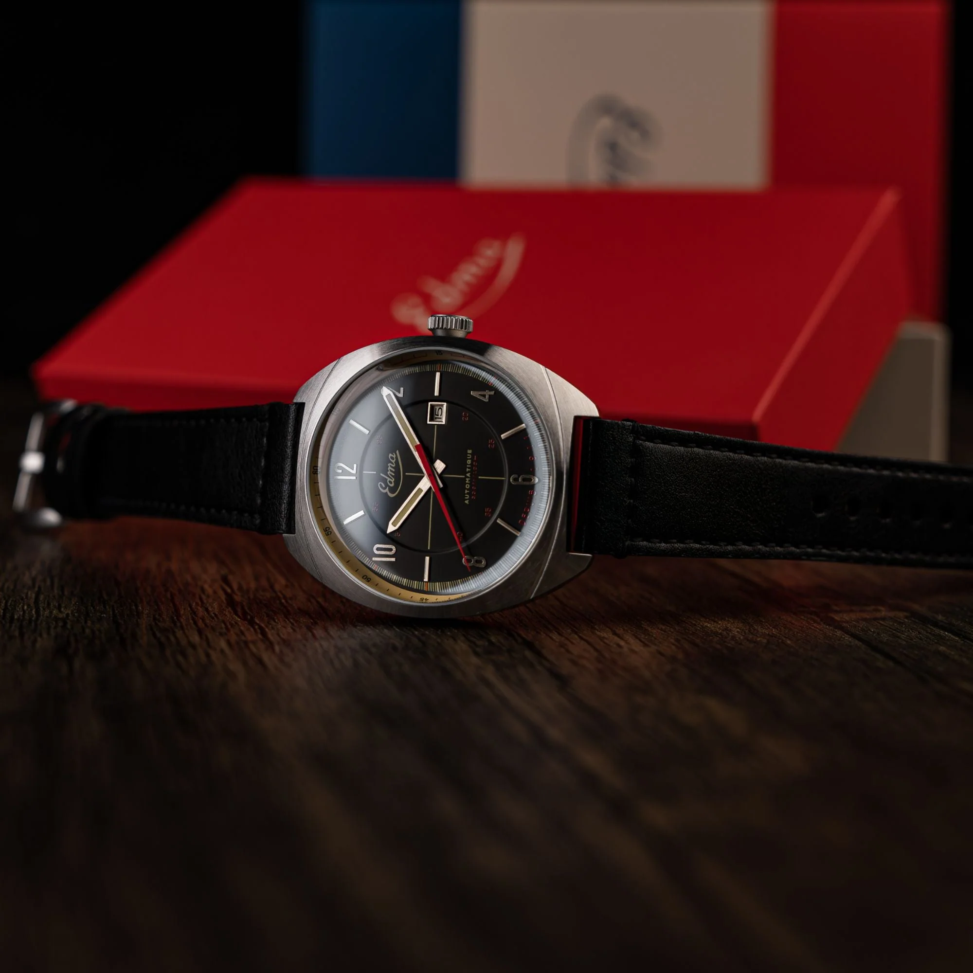 Crissier Automatic Black / Black Leather | Black Dial - Image 4