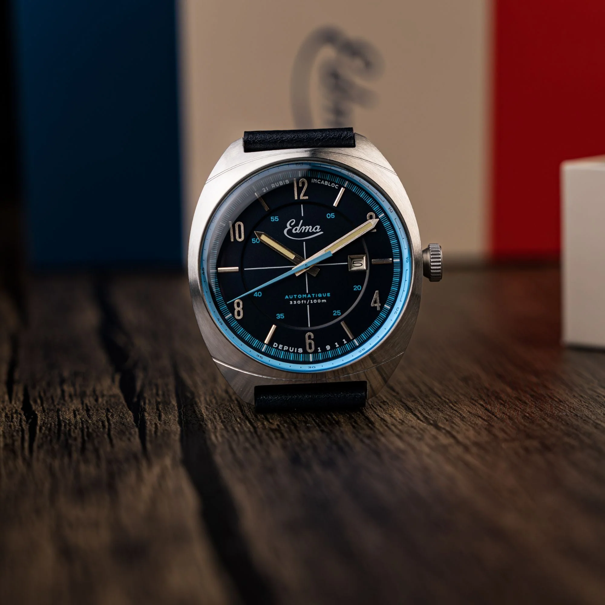 Crissier Automatic Blue / Blue Leather | Blue Dial - Image 2