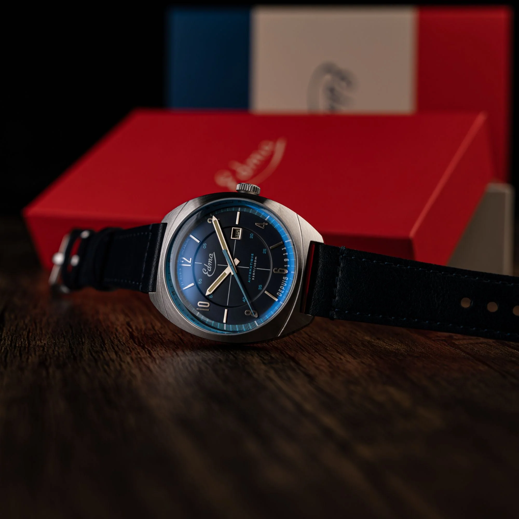 Crissier Automatic Blue / Blue Leather | Blue Dial - Image 3