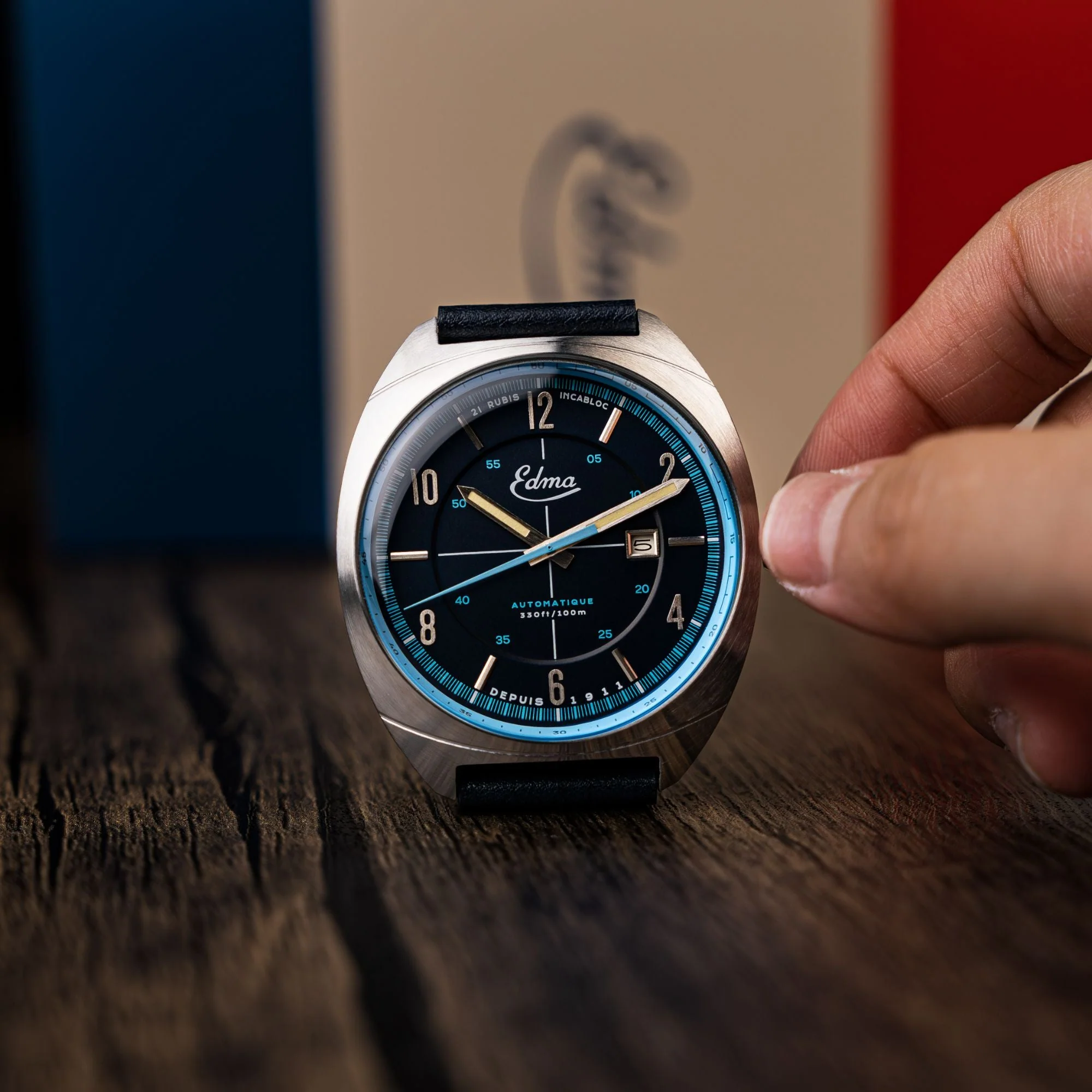 Crissier Automatic Blue / Blue Leather | Blue Dial - Image 4
