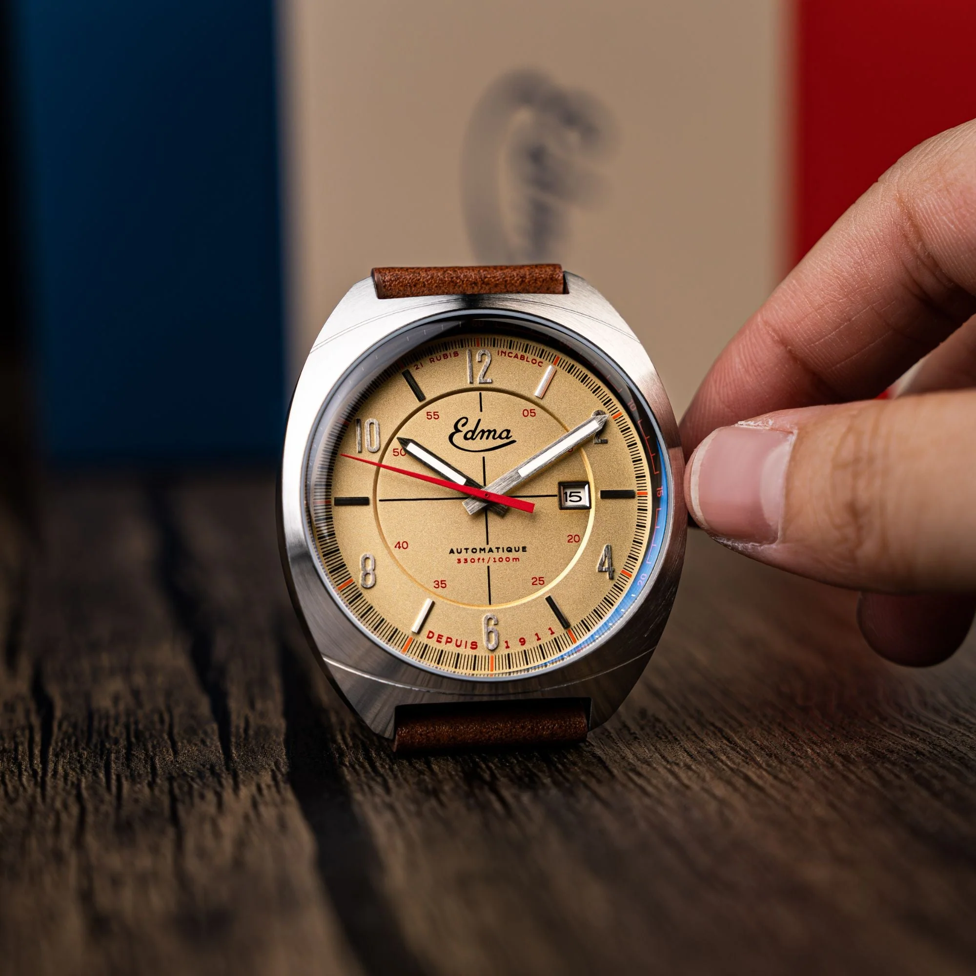 Crissier Automatic Grey / Brown Leather | Grey Dial - Image 4