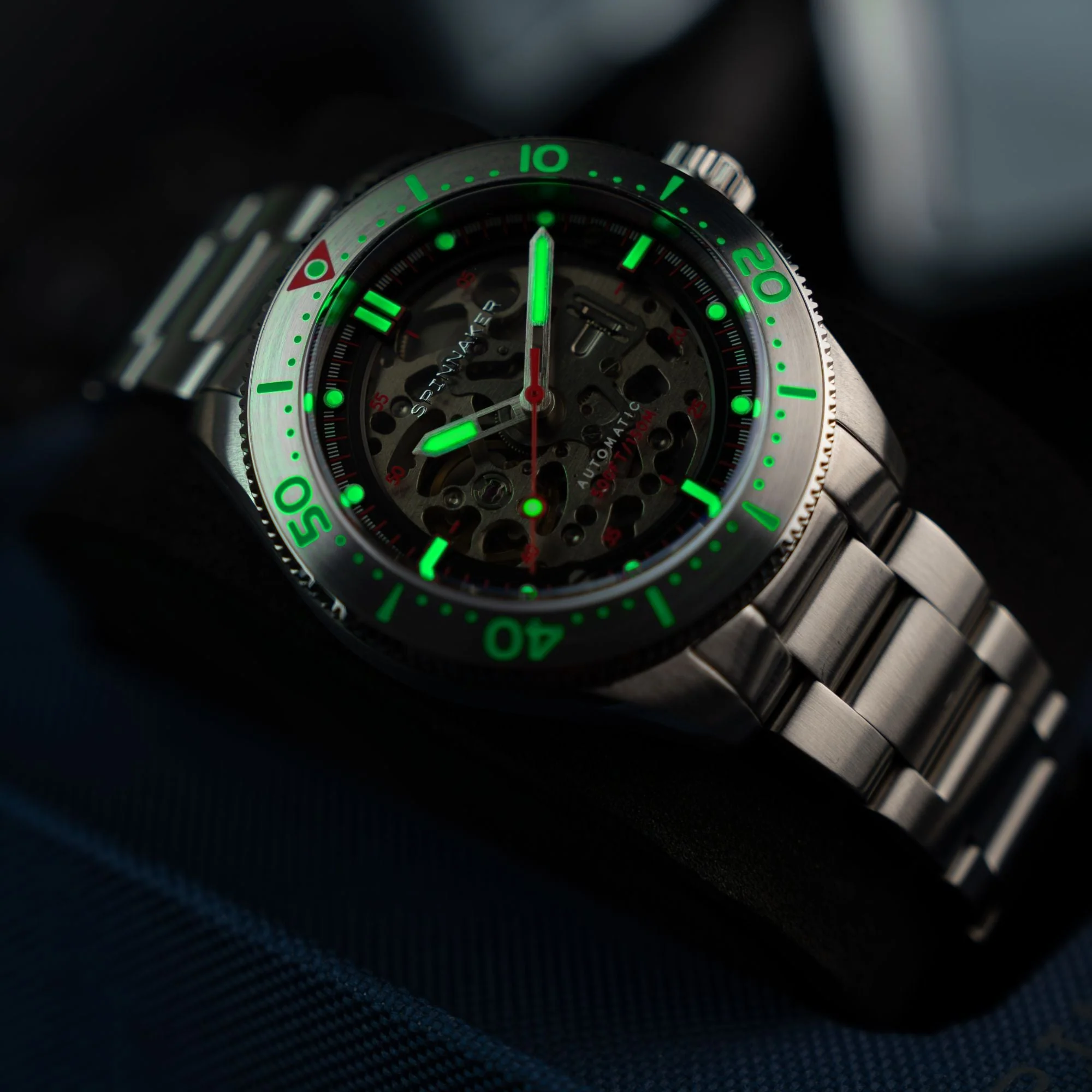 Croft 42 Skeleton Automatic Silver & Red / Stainless Steel | Black Dial - Image 4