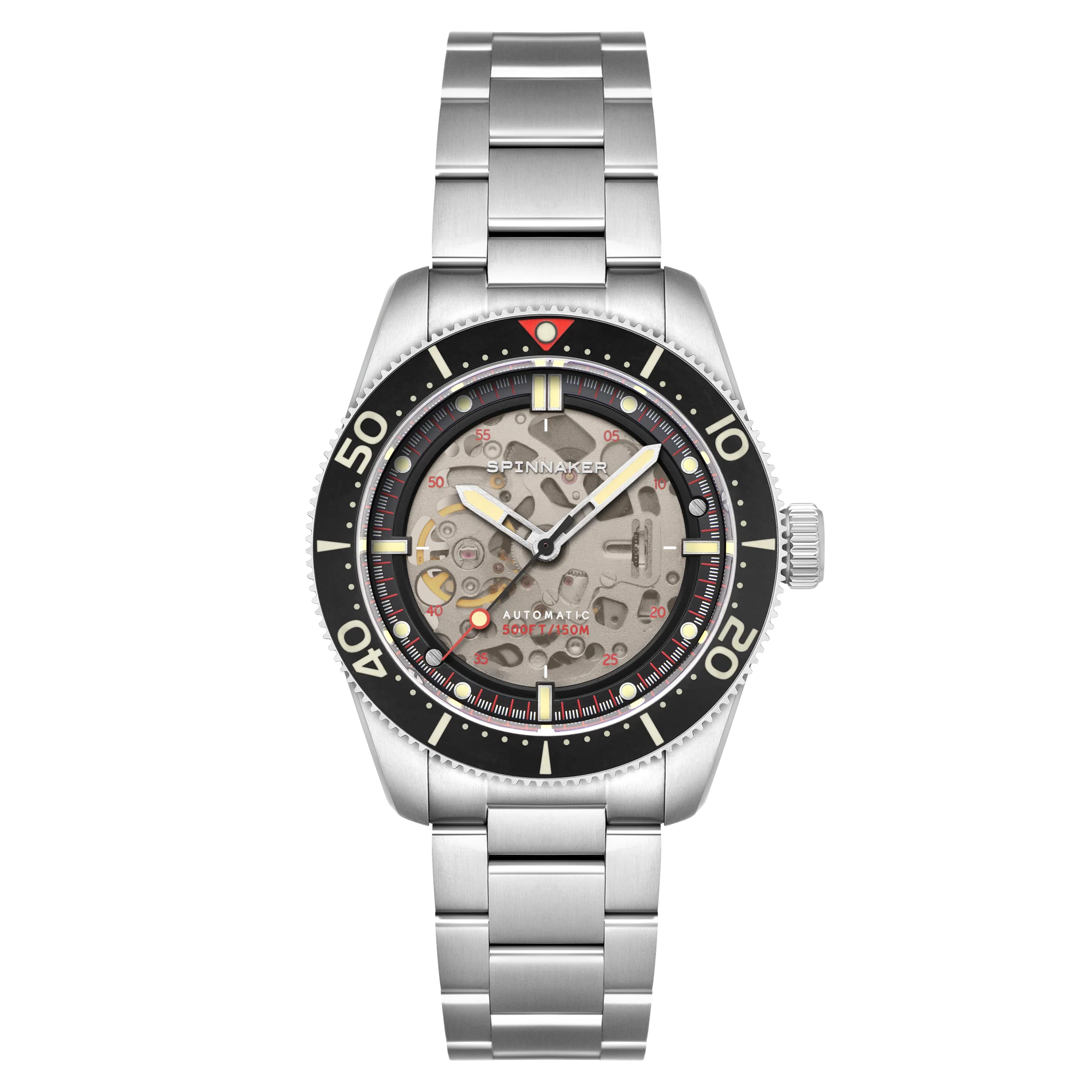 Croft 42 Skeleton Automatic Black & Red / Stainless Steel | Black Dial