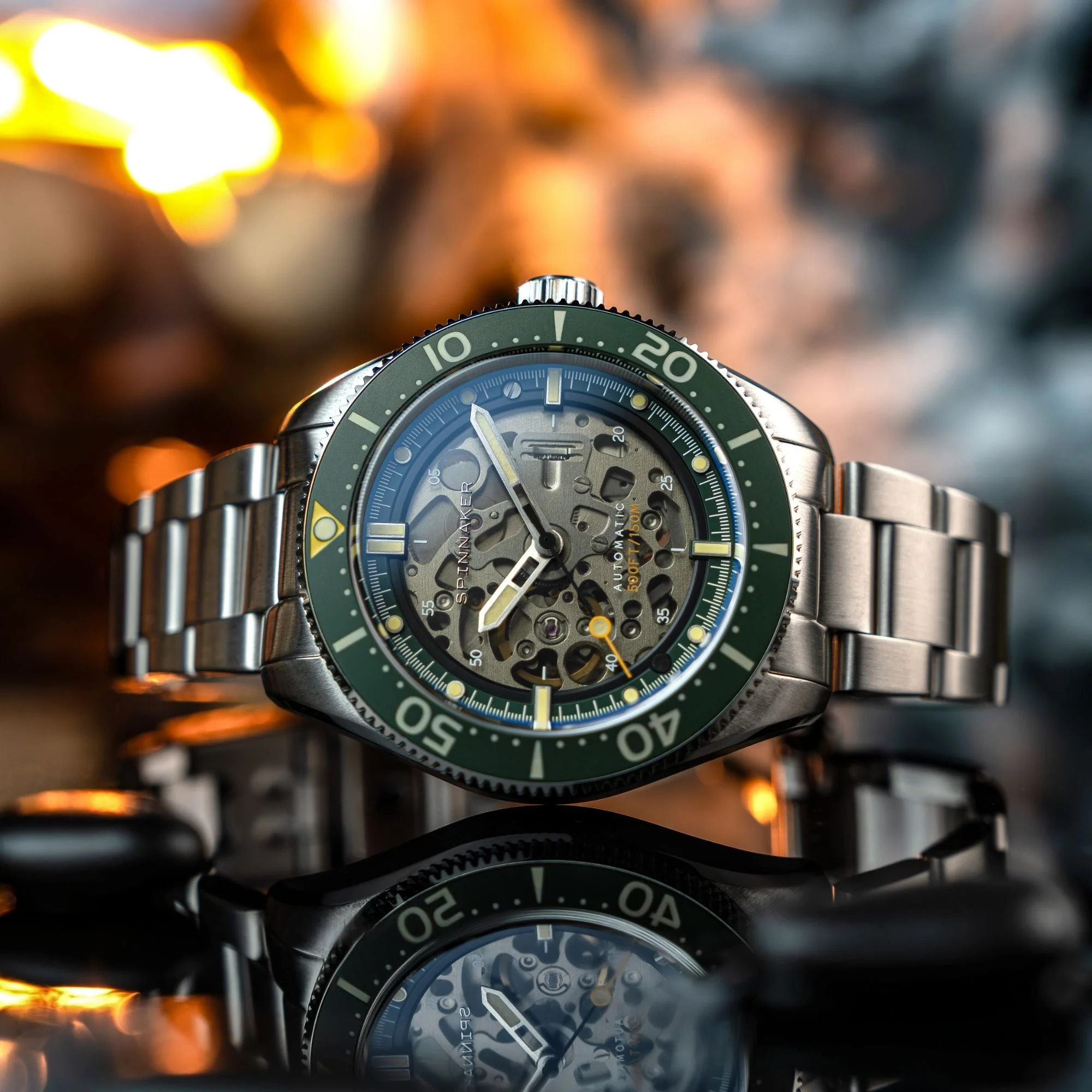Croft 42 Skeleton Automatic Green / Stainless Steel | Black Dial - Image 3