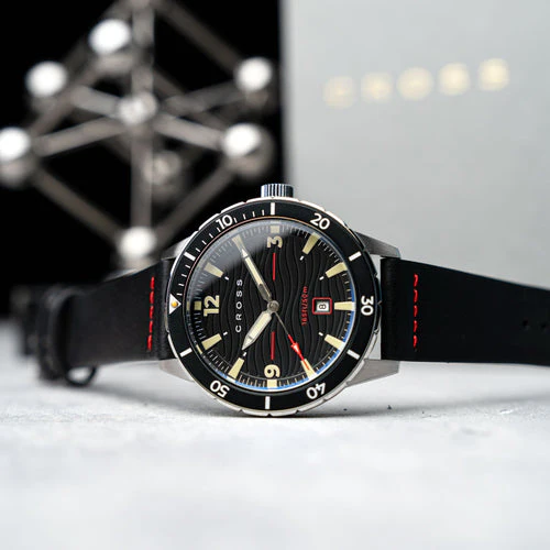 Cross Baskerville Quartz Black / Black Leather | Black Dial - Image 2