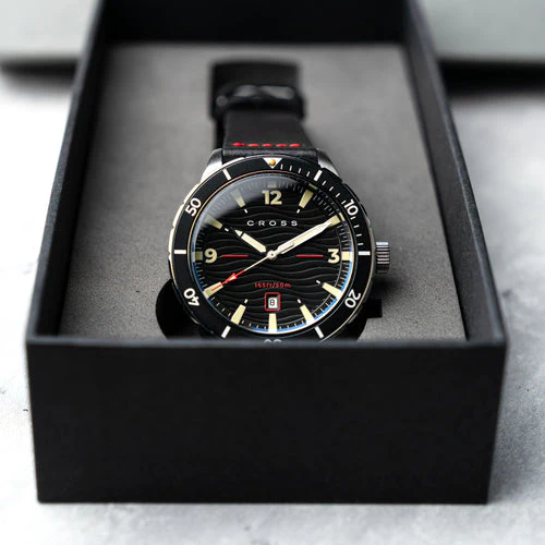 Cross Baskerville Quartz Black / Black Leather | Black Dial - Image 3