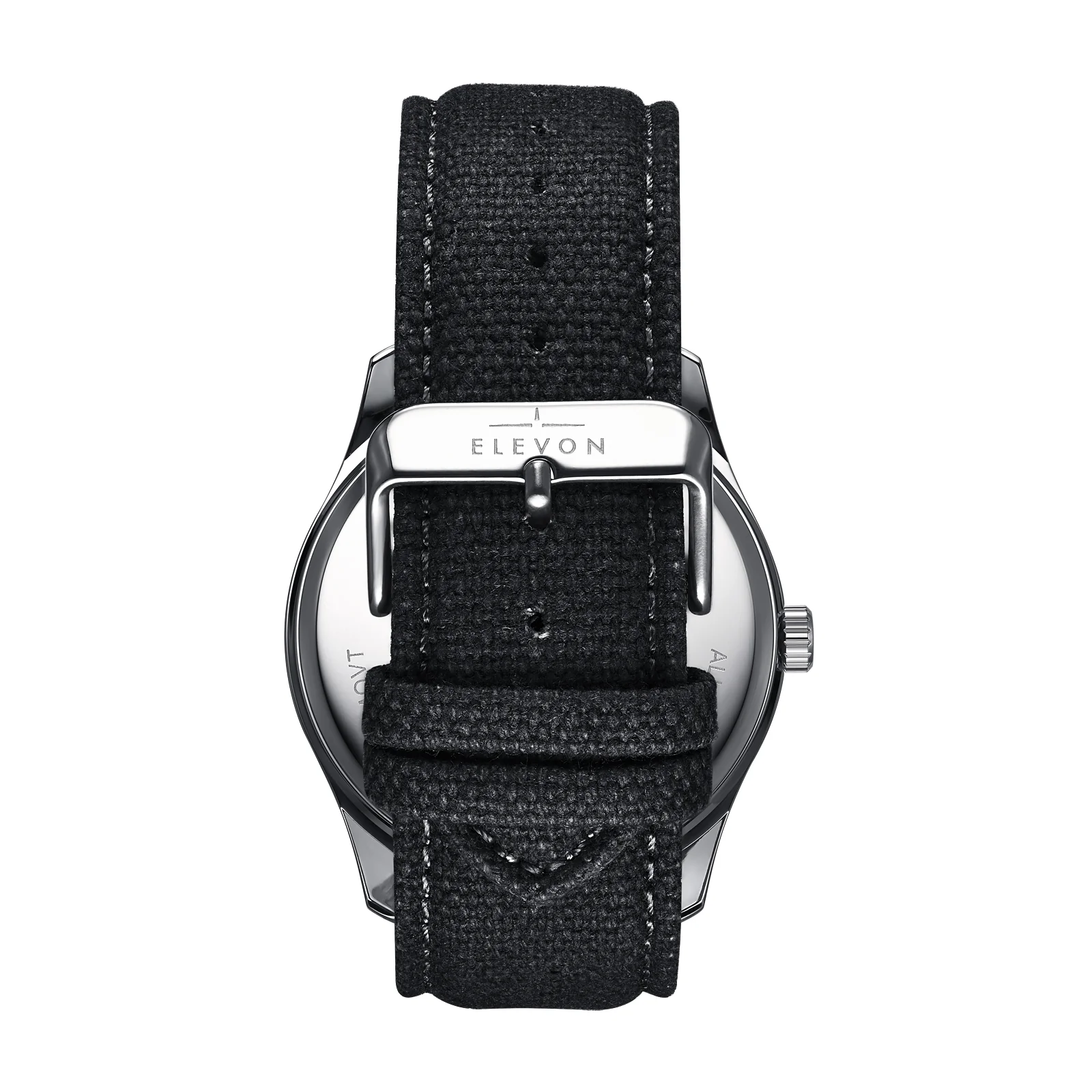 Crosswind Canvas-Overlaid Leather-Band Watch w/ Date Black | Black Dial - Image 3