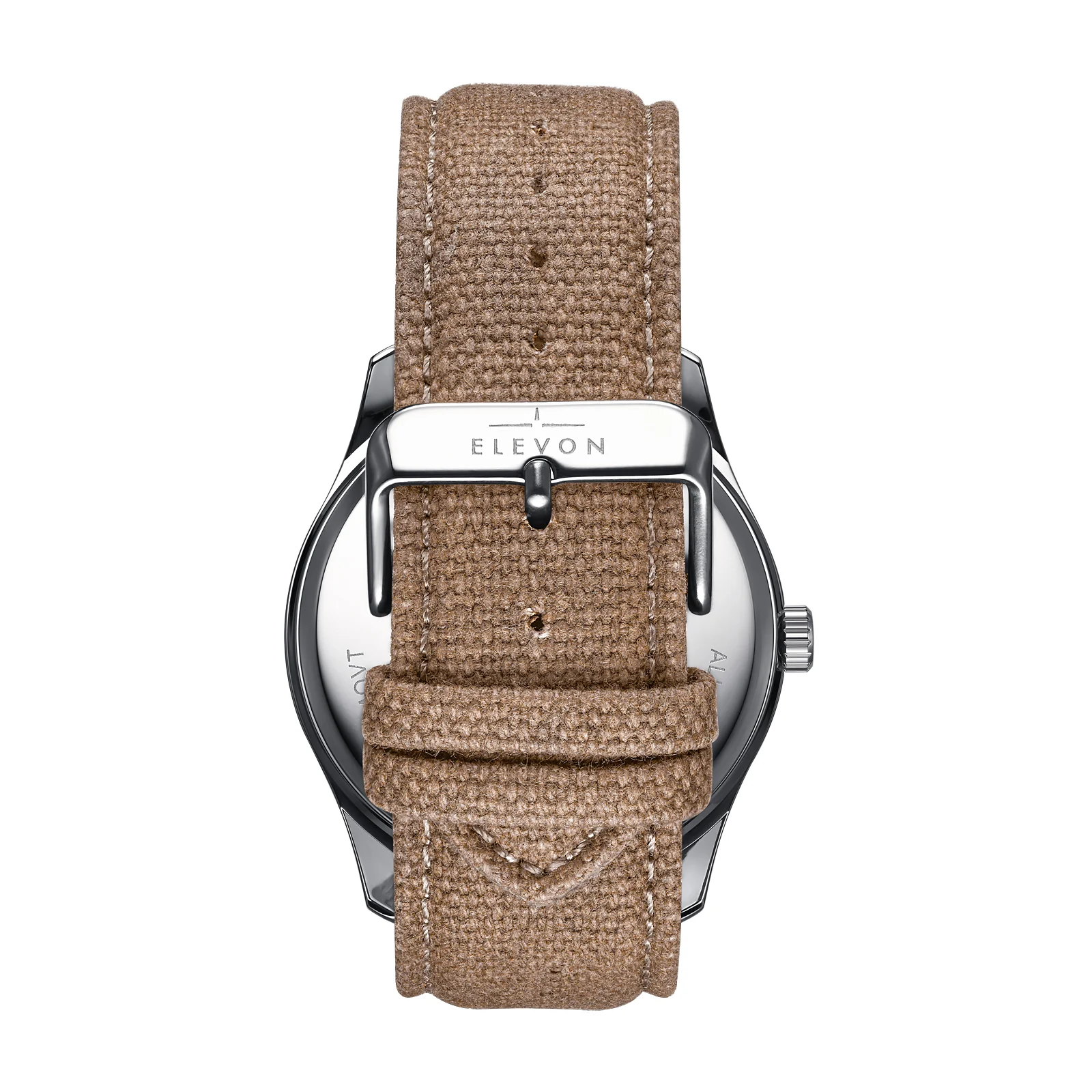 Crosswind Canvas-Overlaid Leather-Band Watch w/ Date Black/Khaki | Black Dial - Image 3