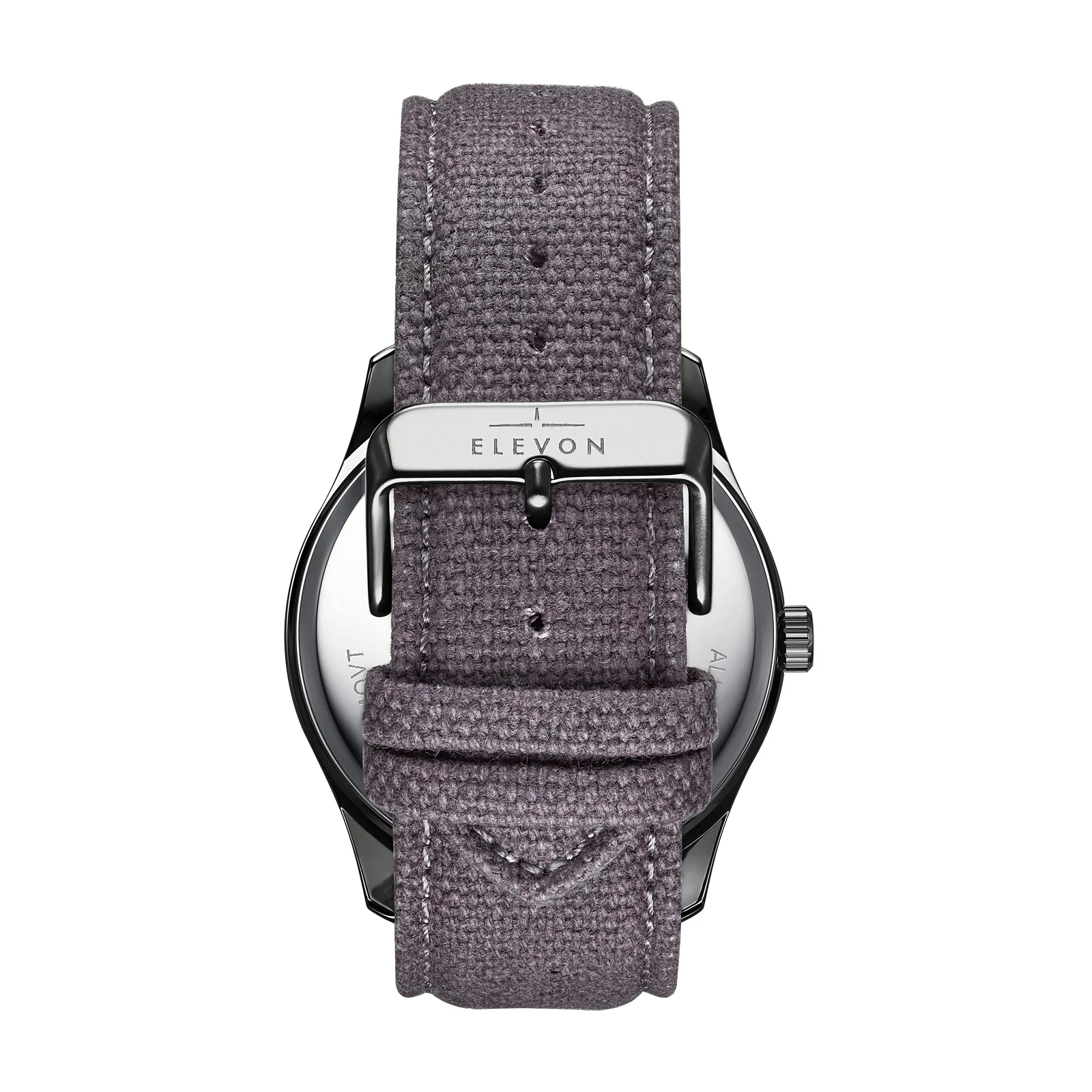 Crosswind Canvas-Overlaid Leather-Band Watch w/ Date Gunmetal/Grey | Silver Dial - Image 3