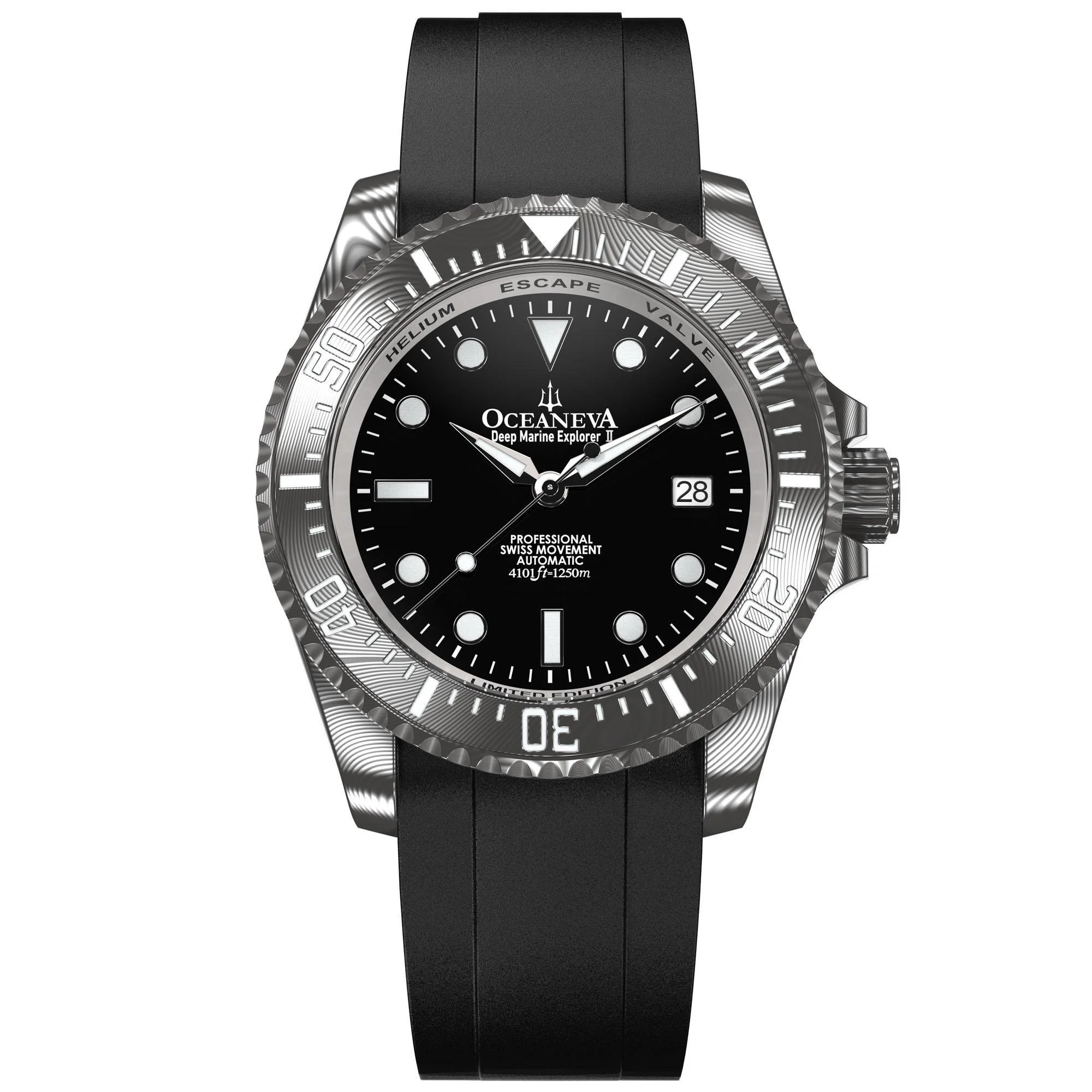 Deep Marine Explorer II Damascus – Black Dial
