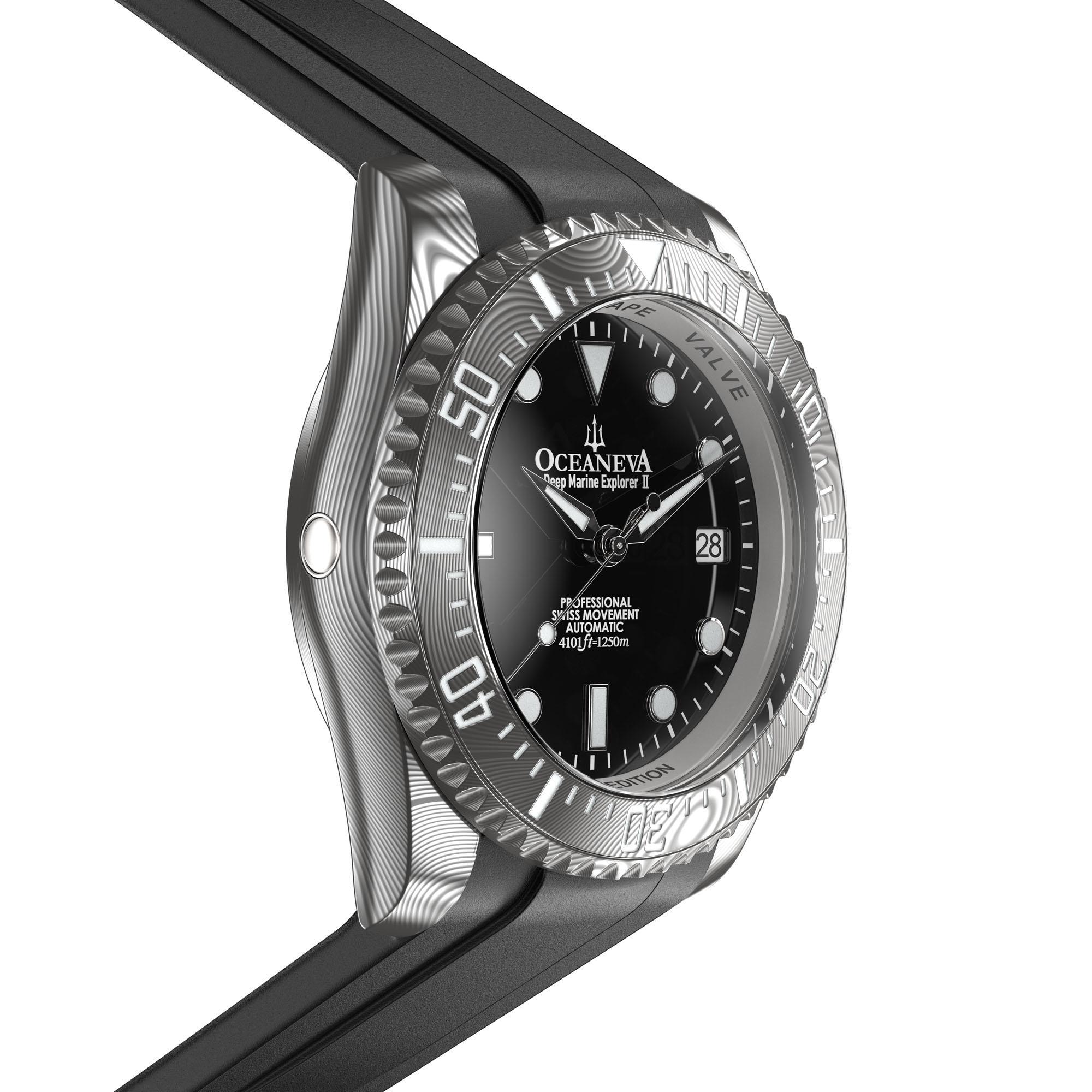 Deep Marine Explorer II Damascus – Black Dial - Image 4