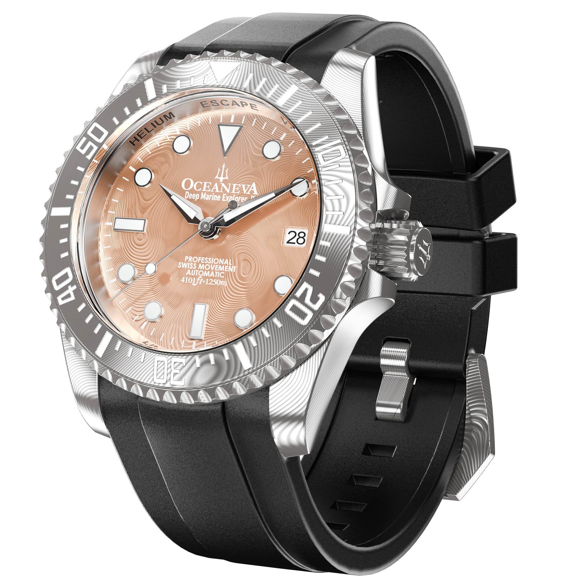 Damascus Deep Marine Explorer II Damascus Bezel | Rose Gold Dial - Image 4