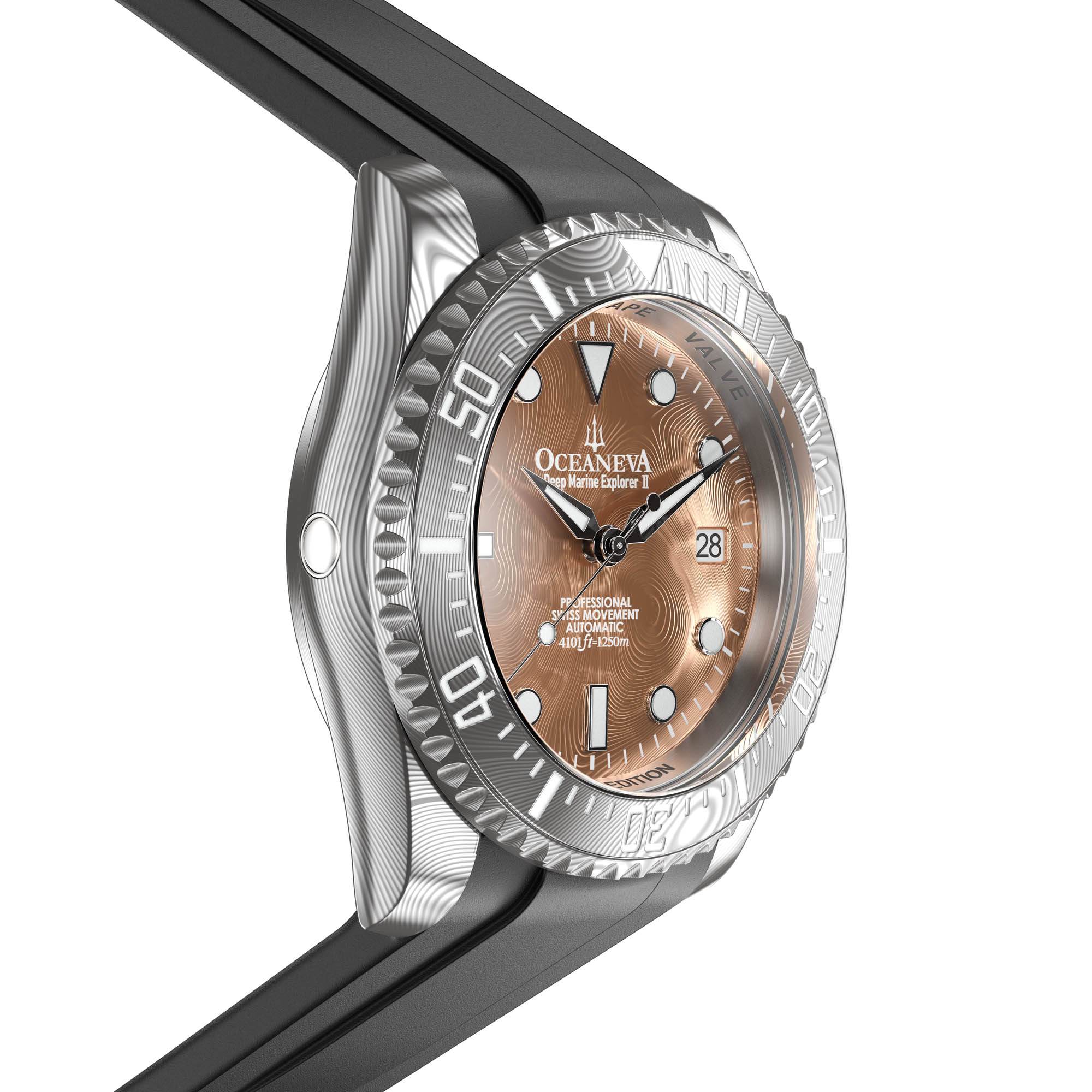 Damascus Deep Marine Explorer II Damascus Bezel | Rose Gold Dial - Image 5