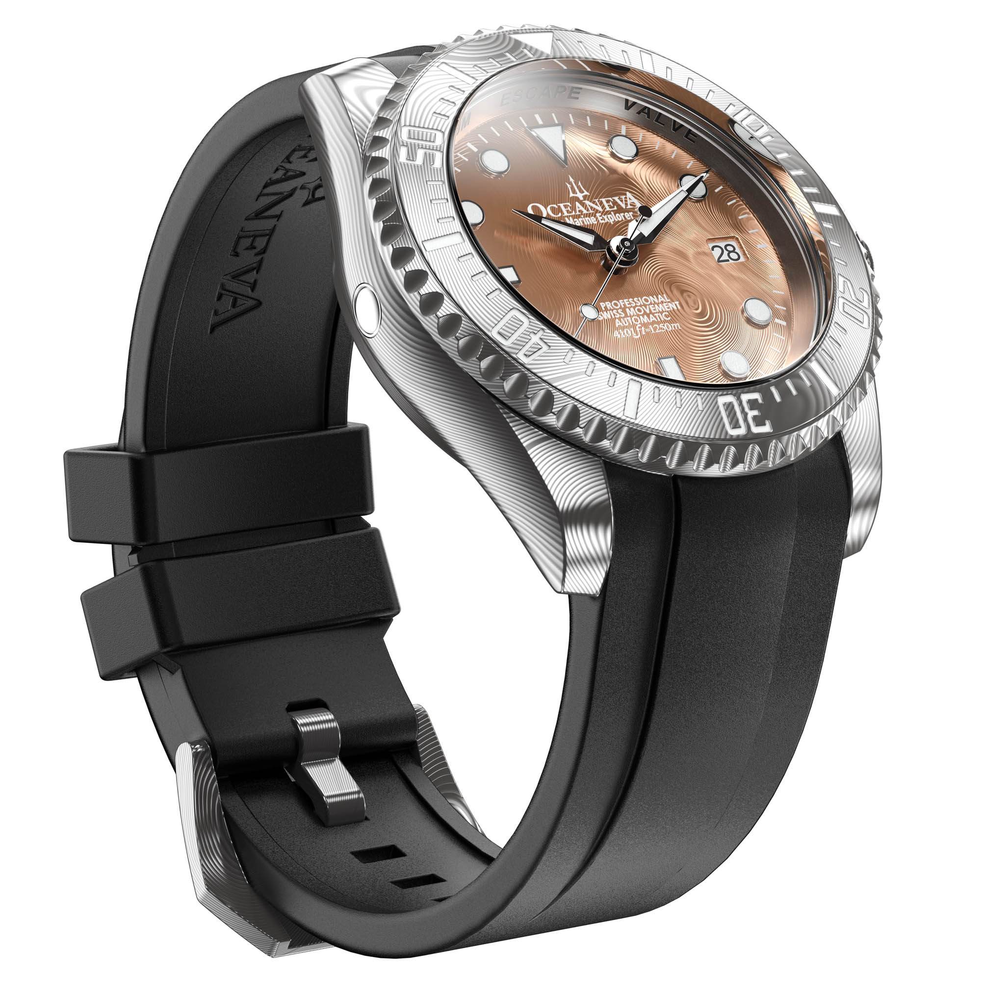 Damascus Deep Marine Explorer II Damascus Bezel | Rose Gold Dial - Image 7