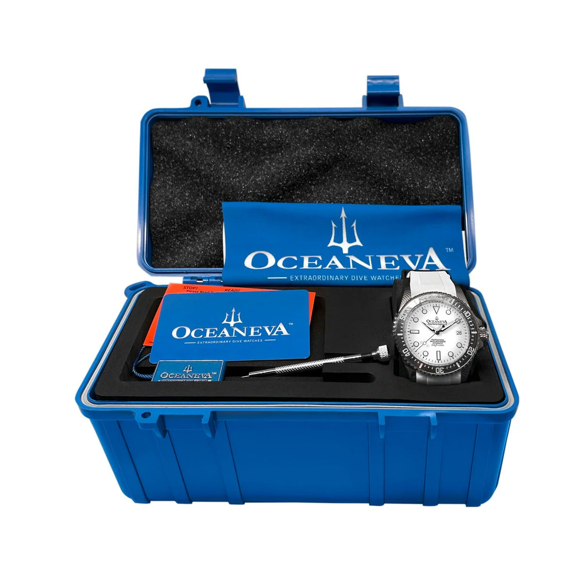 Oceaneva Damascus Swiss Automatic SW200 Deep Marine Explorer II (Damascus/White Dial) - Image 54