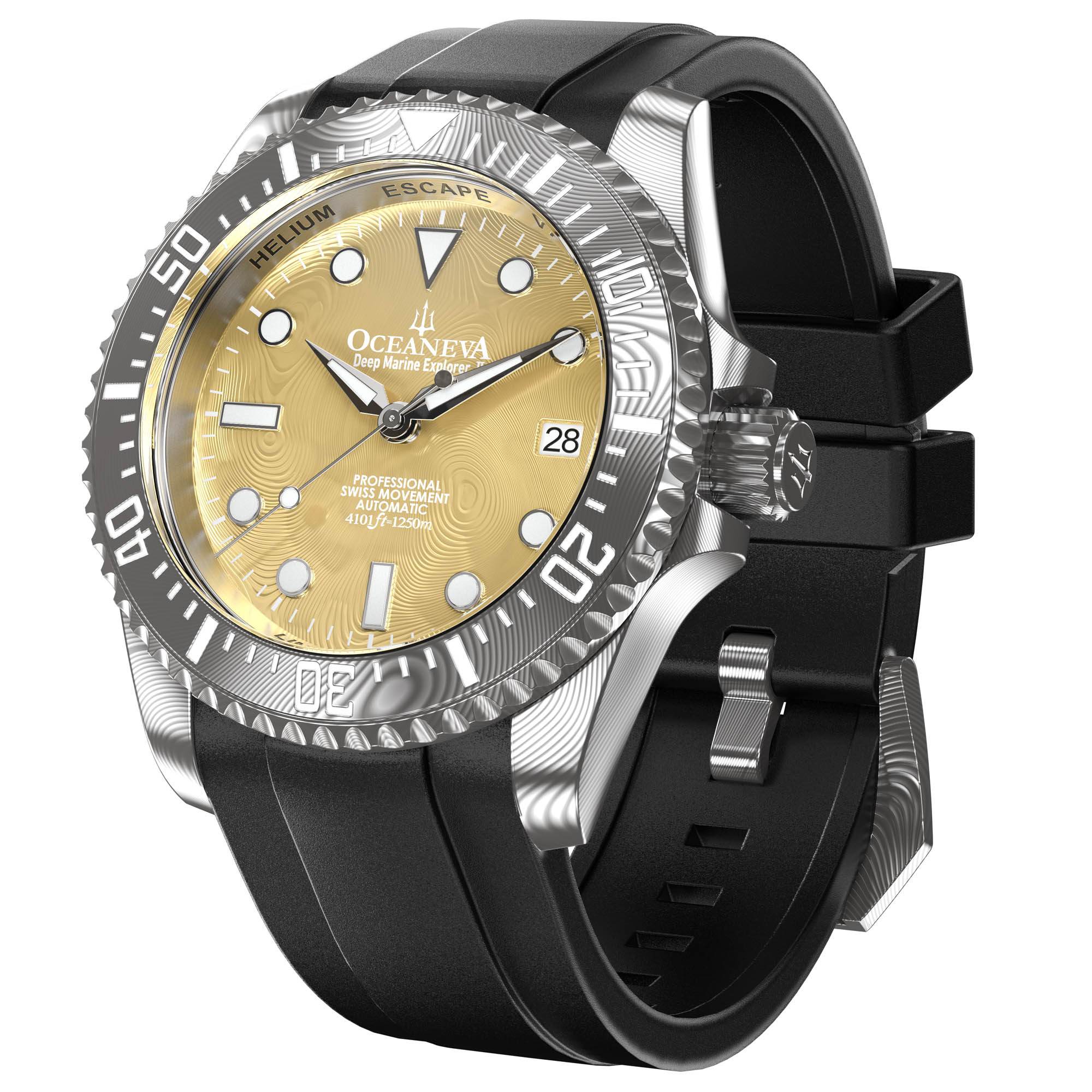 Deep Marine Explorer II Damascus Grey Bezel| Gold Dial - Image 2