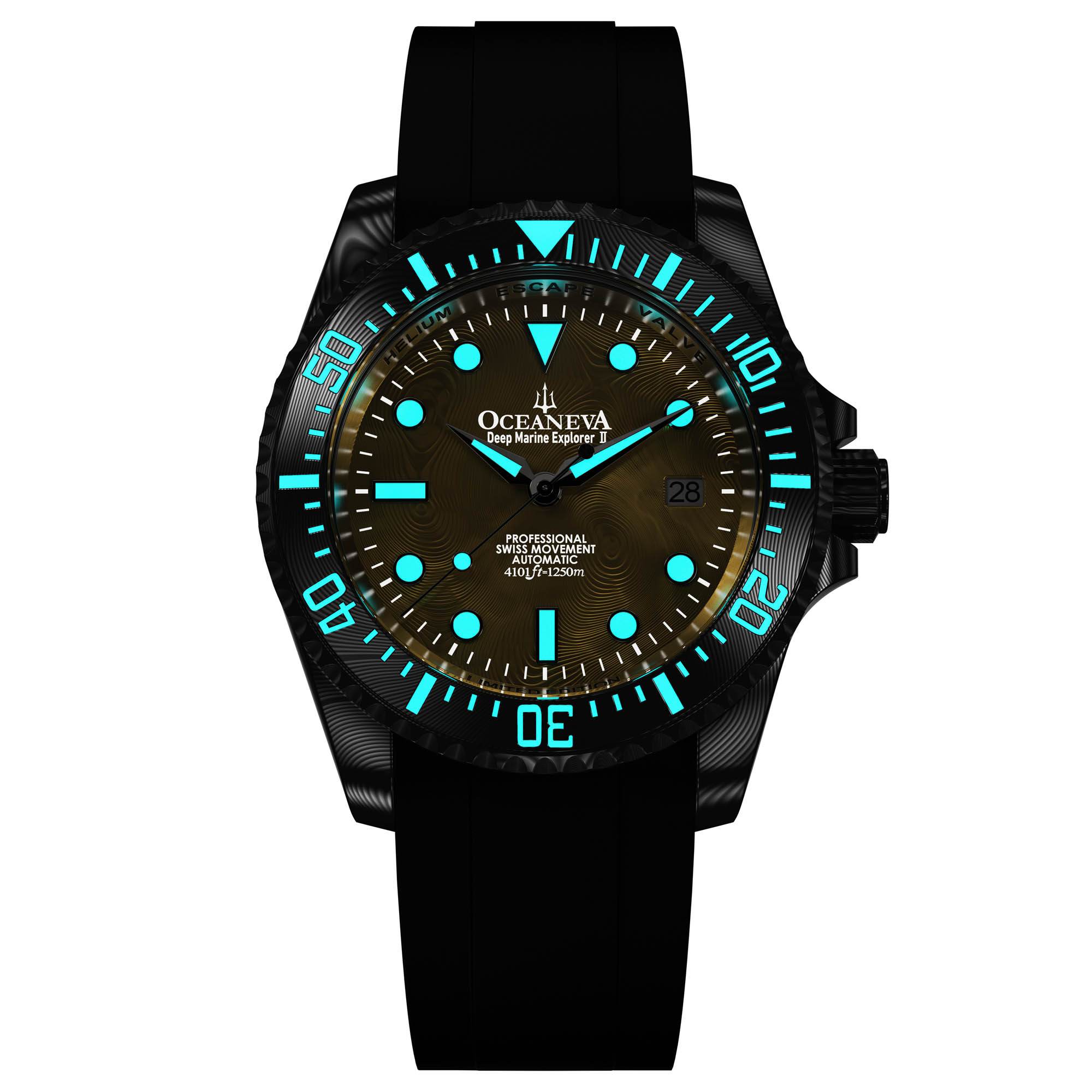 Deep Marine Explorer II Damascus Grey Bezel| Gold Dial - Image 3