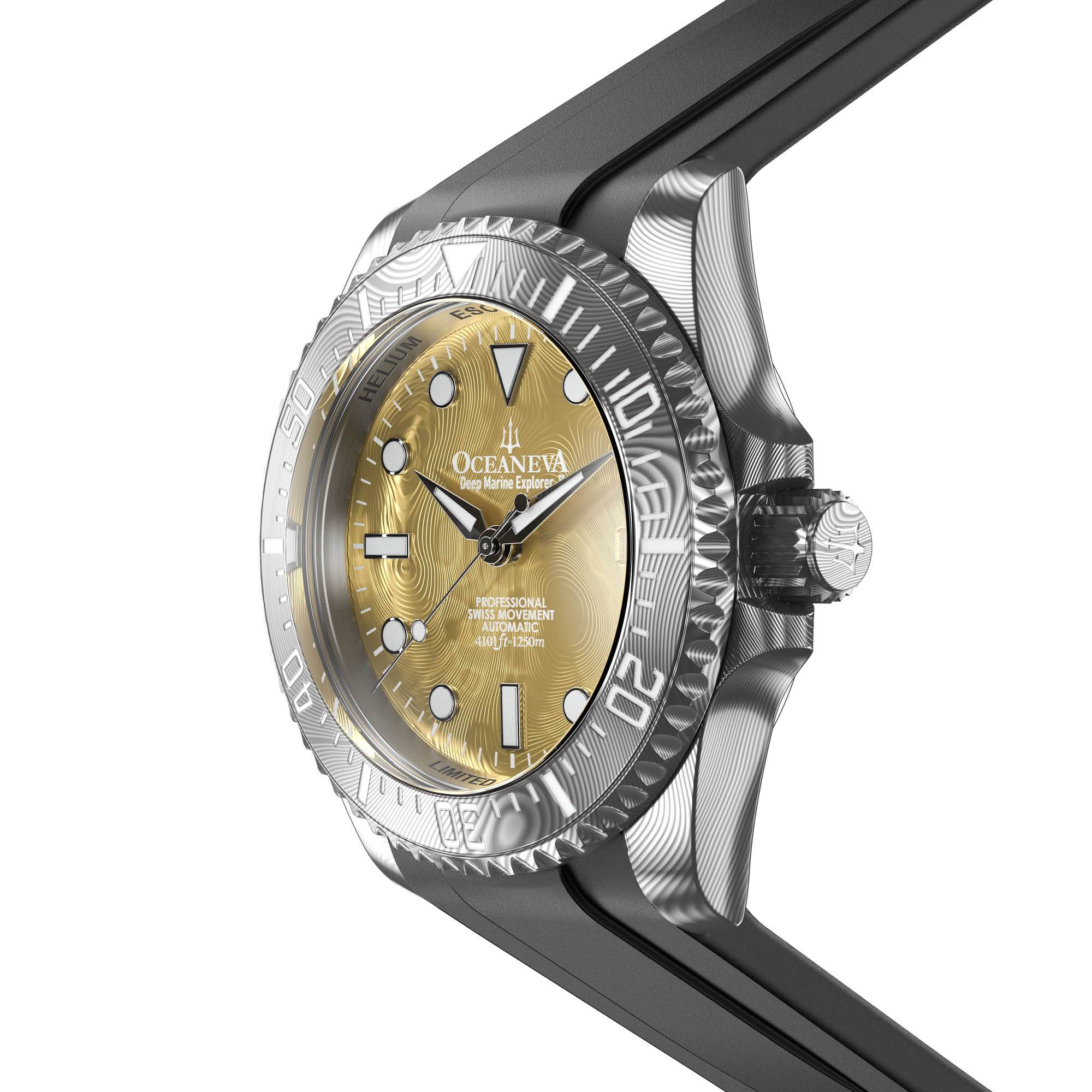 Deep Marine Explorer II Damascus Grey Bezel| Gold Dial - Image 4