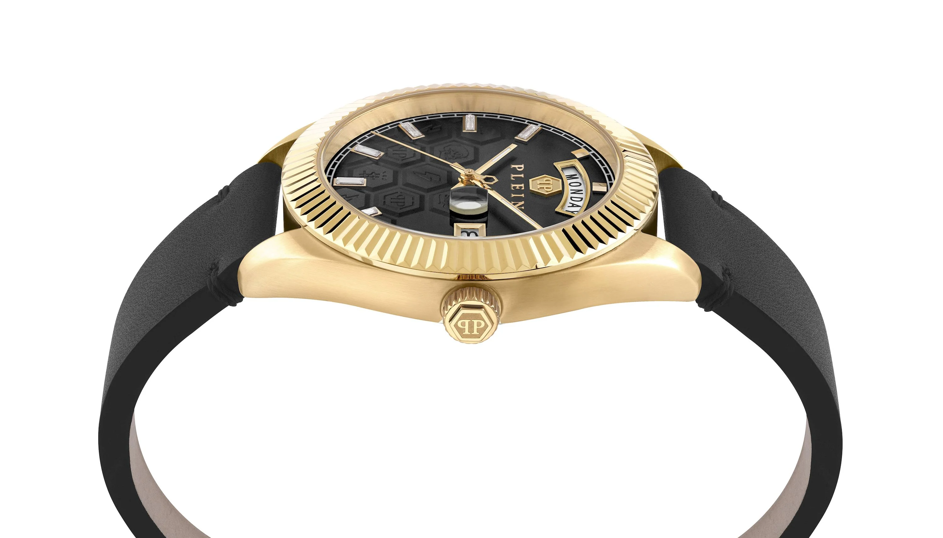 DATE SUPERLATIVE GENT 42MM Black / Leather Black Dial - Image 3